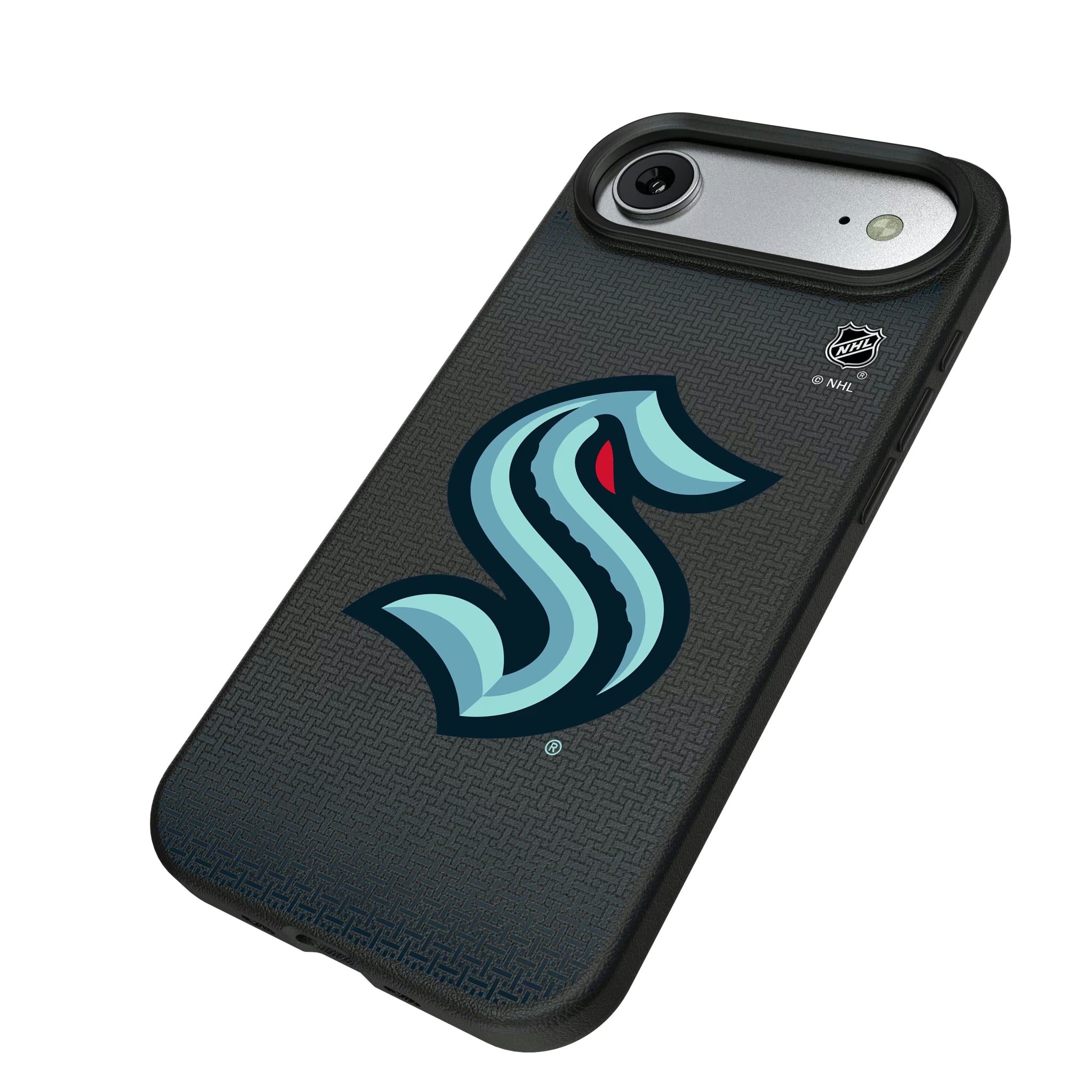 Seattle Kraken Linen iPhone MagSafe Compatible Phone Case for Apple iPhone - Isometric View#Device_iPhone Air