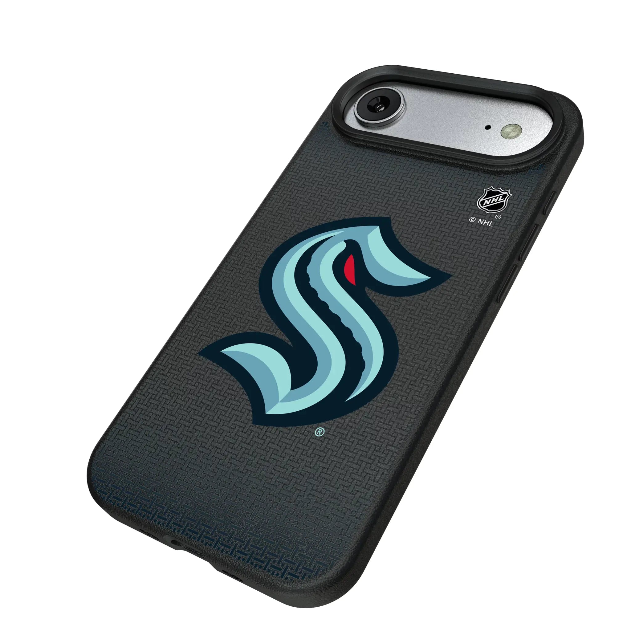 Seattle Kraken Linen iPhone MagSafe Compatible Phone Case for Apple iPhone - Isometric View#Device_iPhone Air