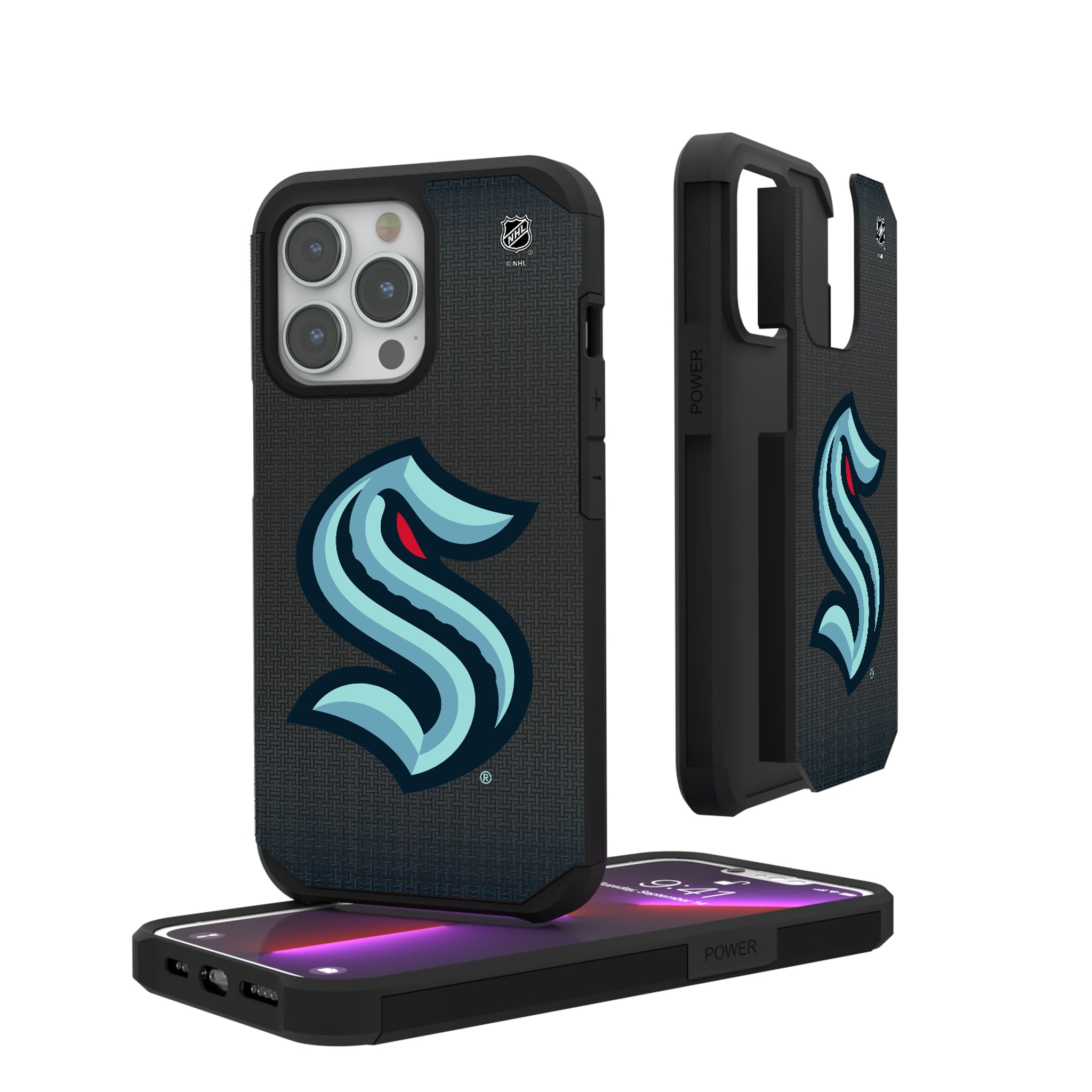 Seattle Kraken Linen iPhone Rugged Phone Case for Apple iPhone#Device_iPhone 13 Pro