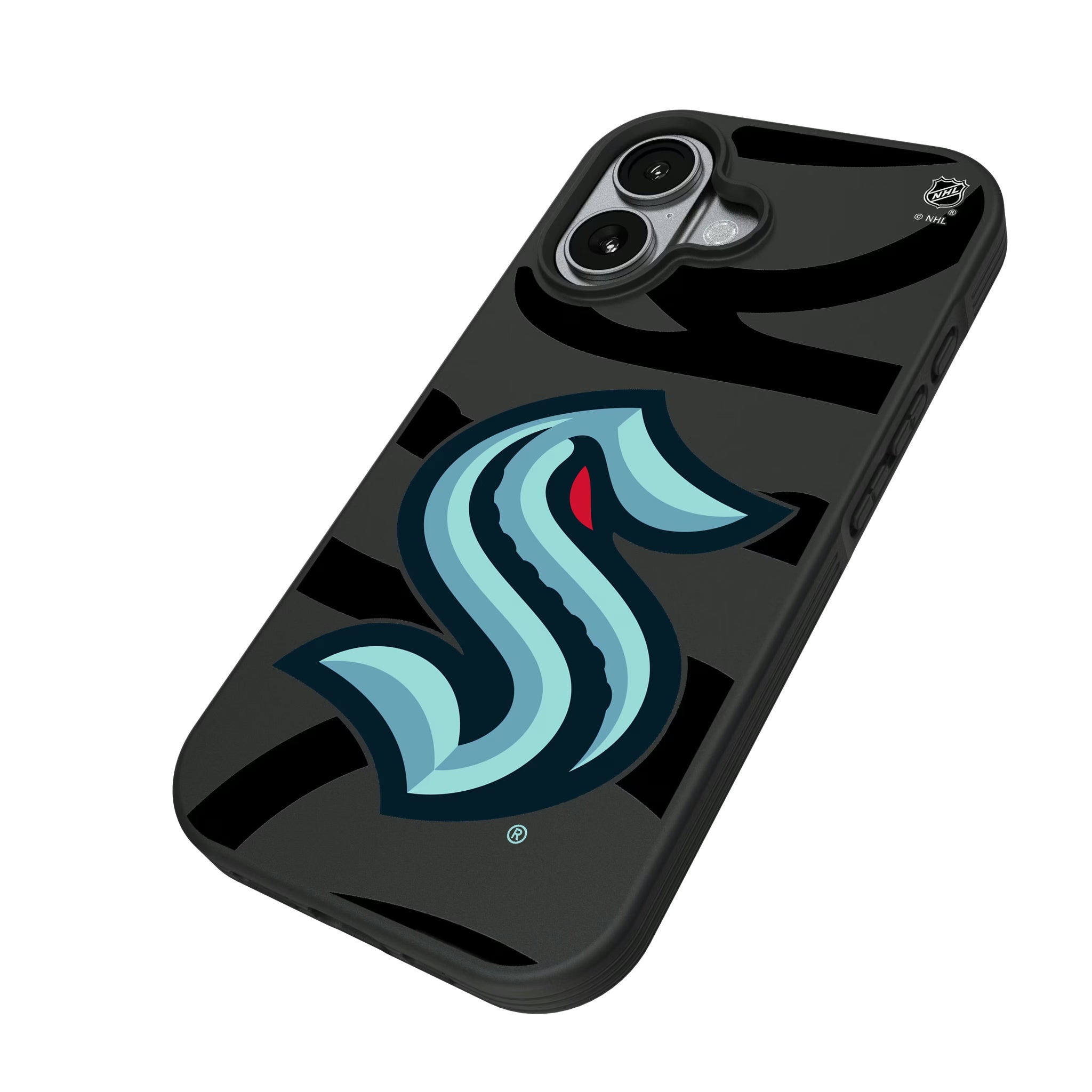 Seattle Kraken Monocolor Tilt iPhone Bump Phone Case for Apple iPhone - Isometric View#Device_iPhone 17