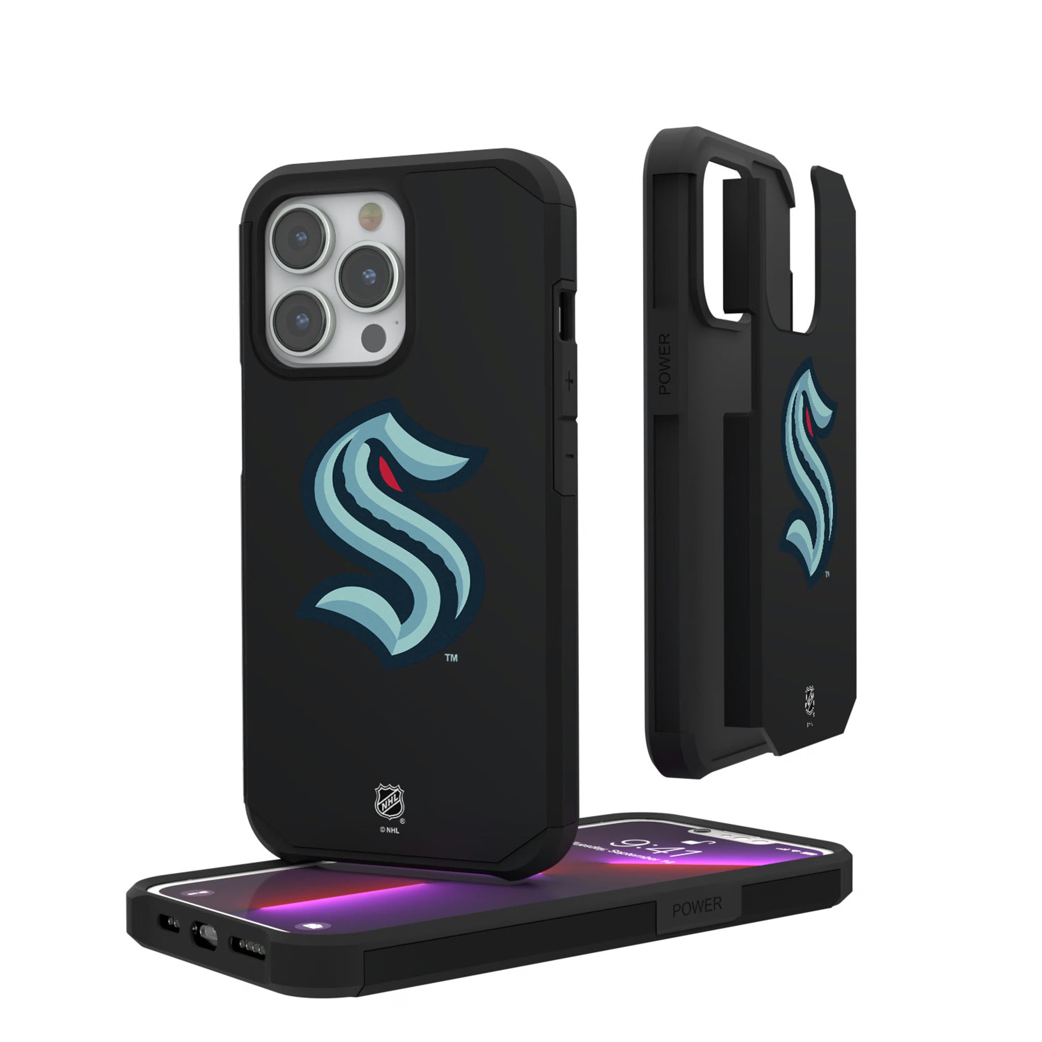 Seattle Kraken Monocolor Tilt iPhone Rugged Phone Case for Apple iPhone