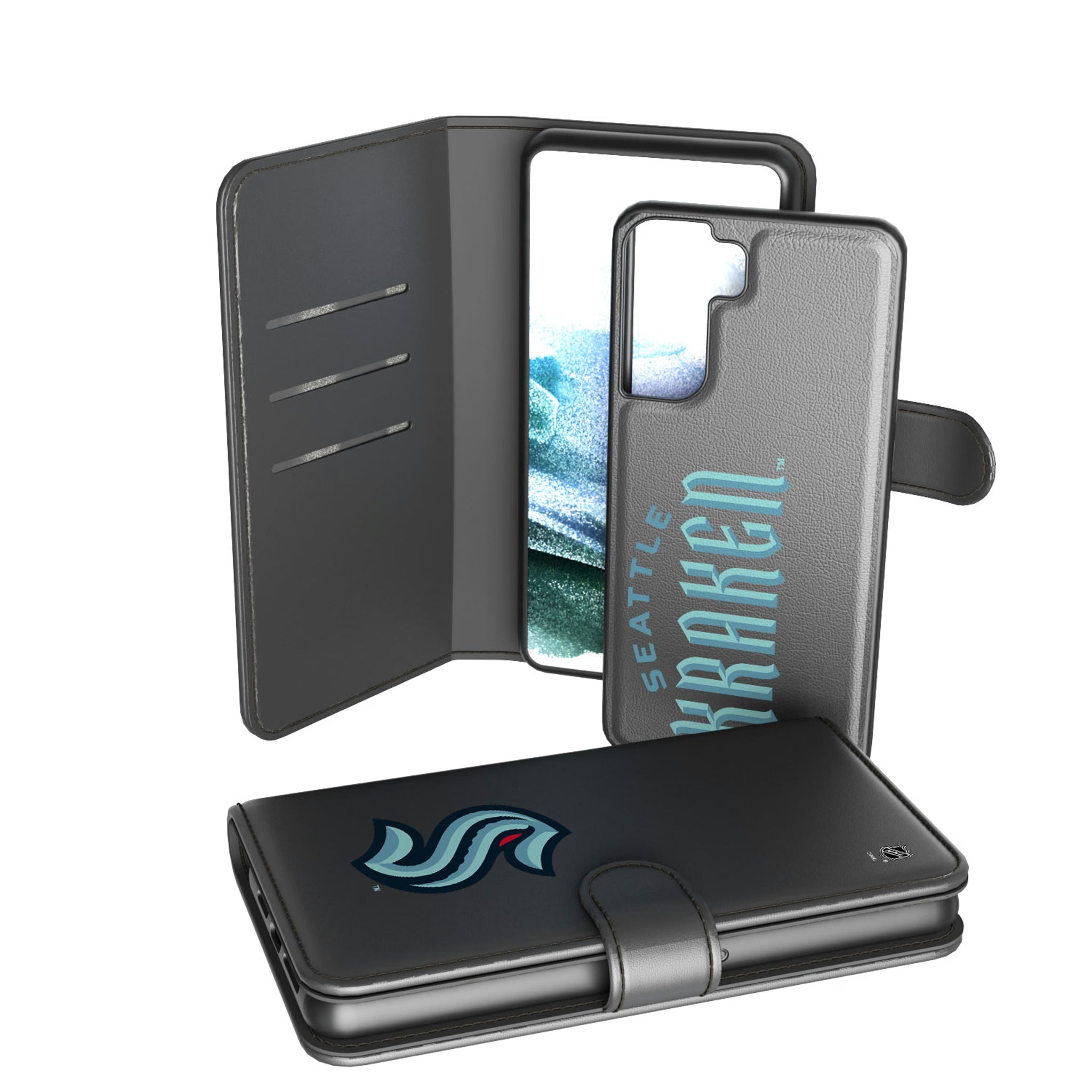 Seattle Kraken Monocolor Tilt Galaxy Wallet Phone Case for Samsung Galaxy