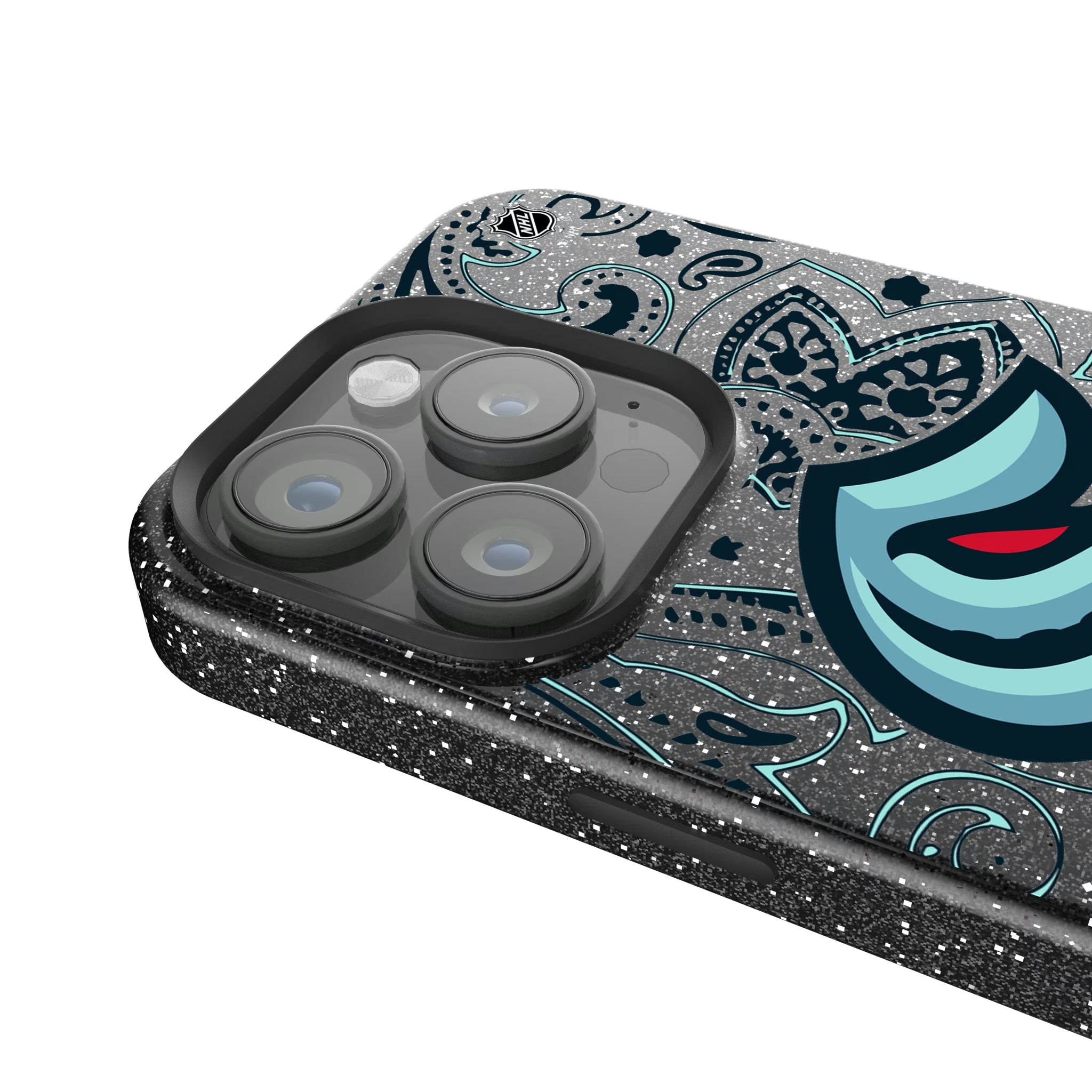 Seattle Kraken Paisley iPhone Bling Phone Case for Apple iPhone - Detail