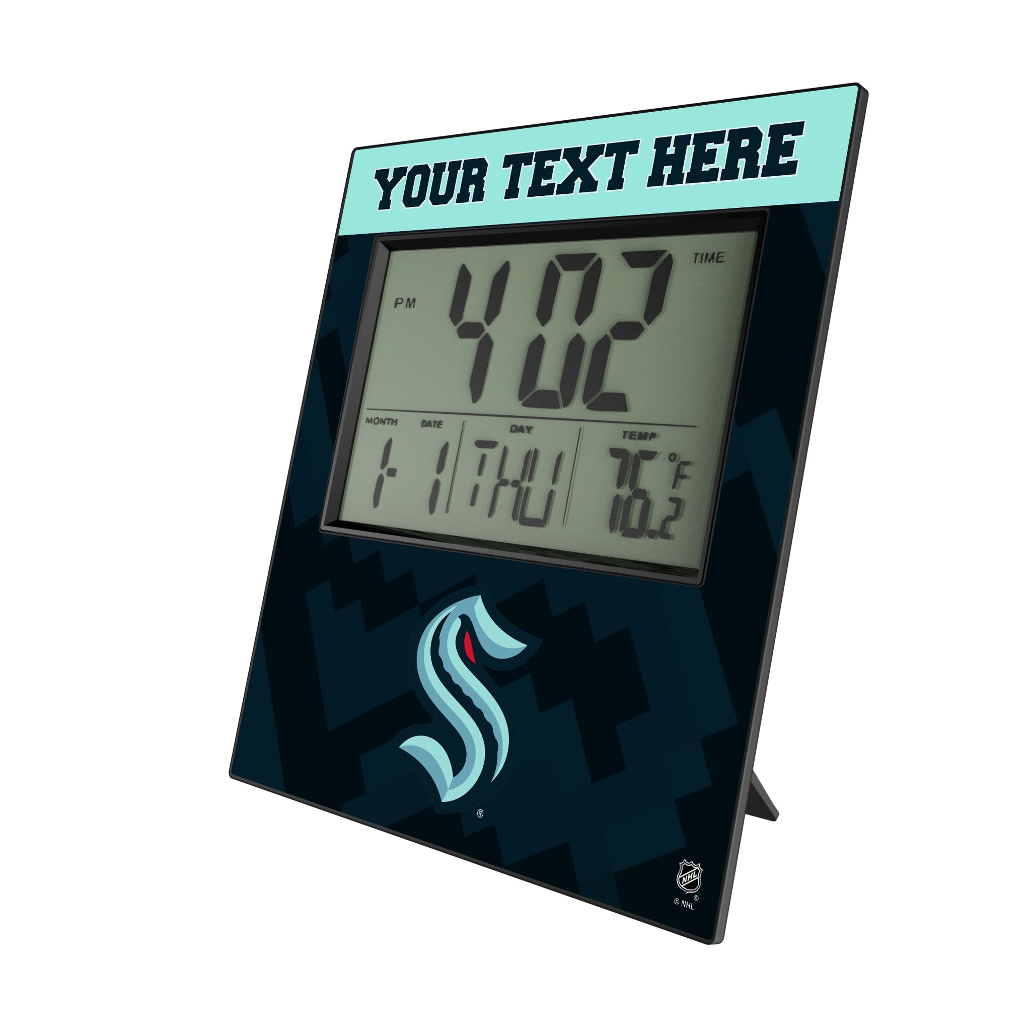 Seattle Kraken Personalized Color Block Wall Clock