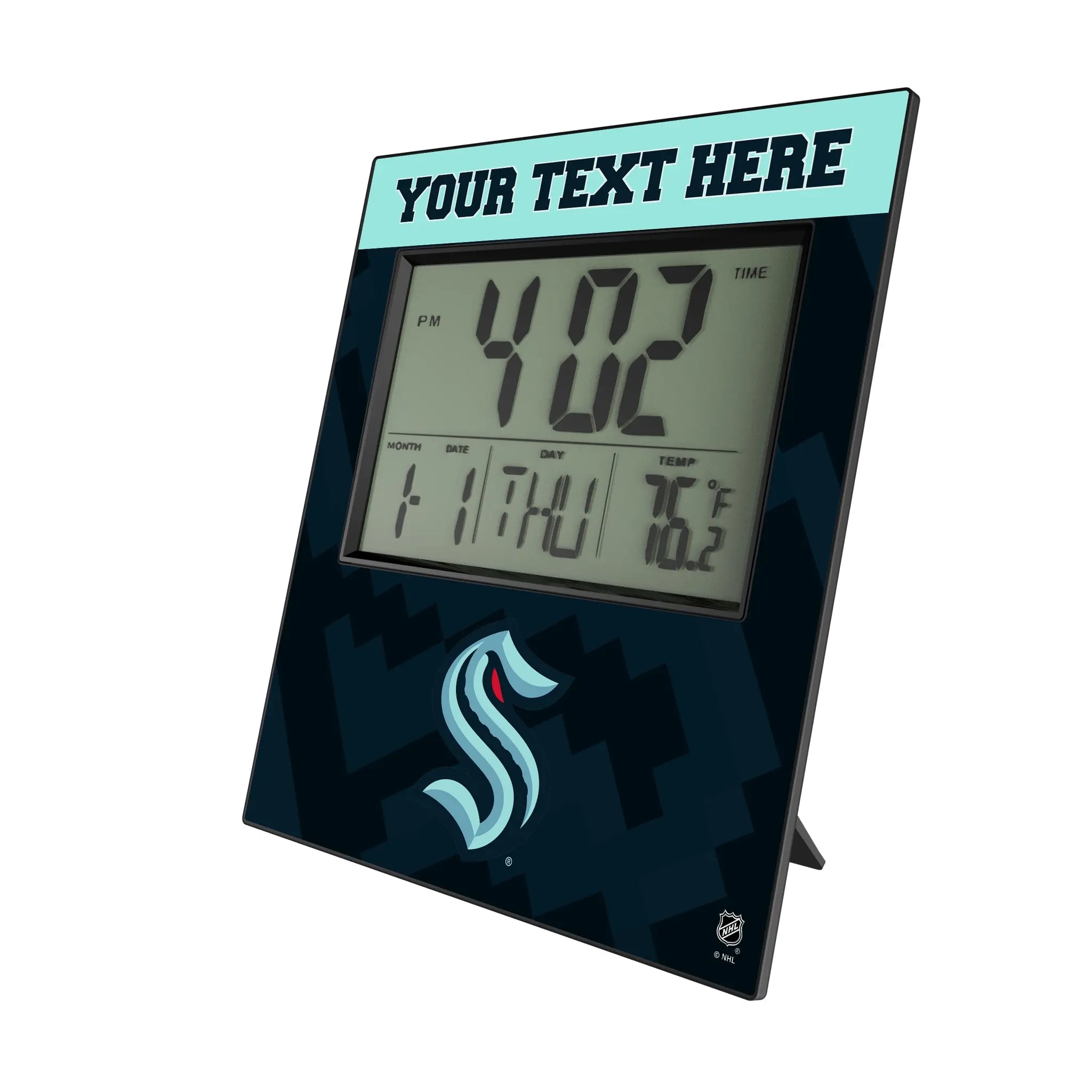 Seattle Kraken Personalized Color Block Wall Clock