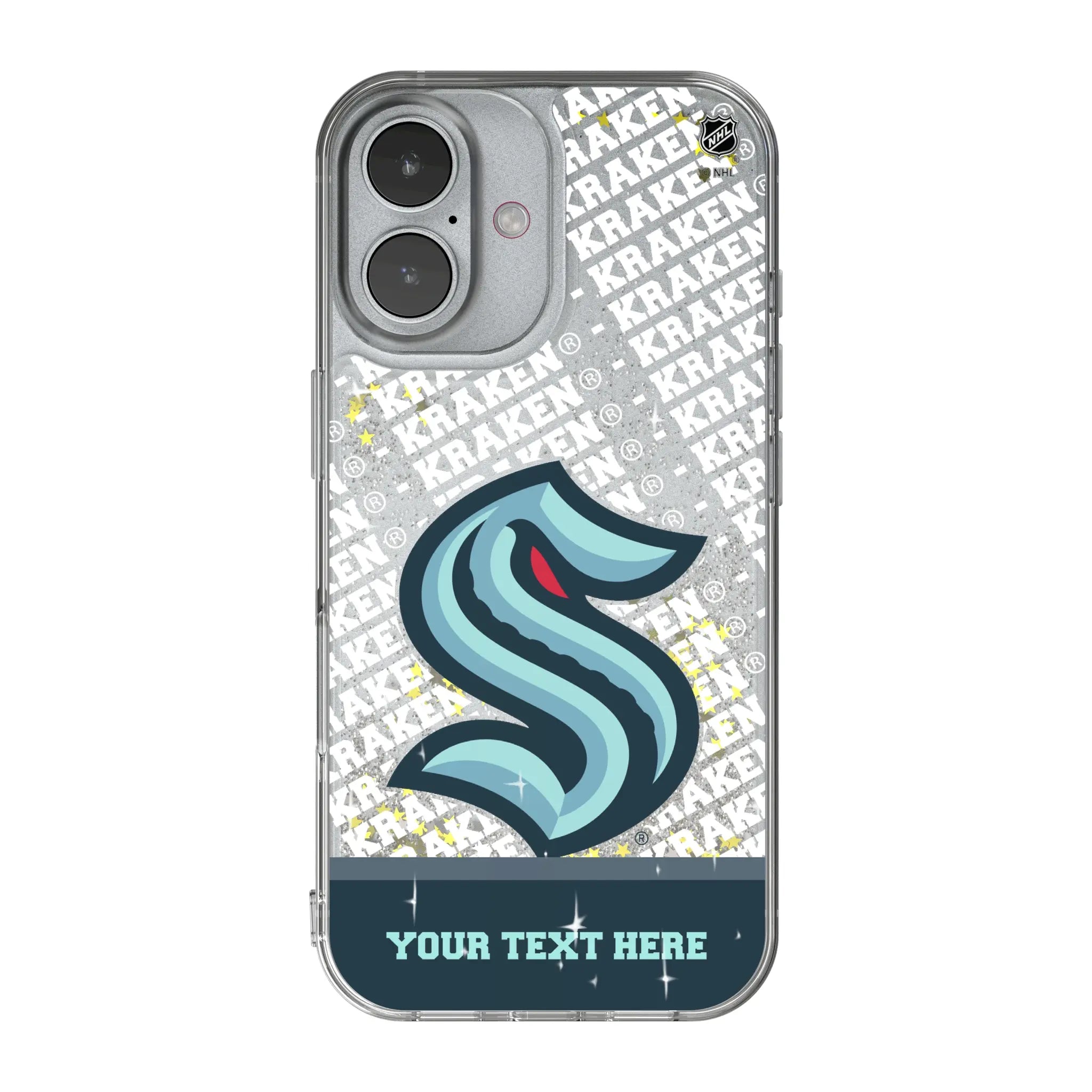 Seattle Kraken Personalized EndZone Plus iPhone Glitter Phone Case for Apple iPhone