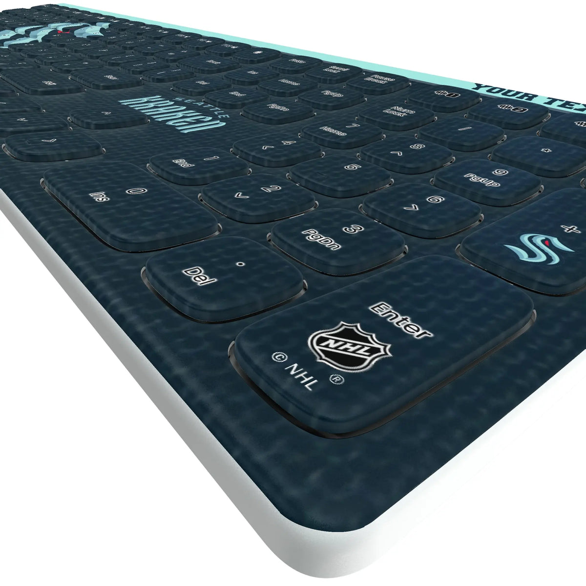 Seattle Kraken Personalized Endzone Solid KKB605 Curved Wireless Keyboard - Detail
