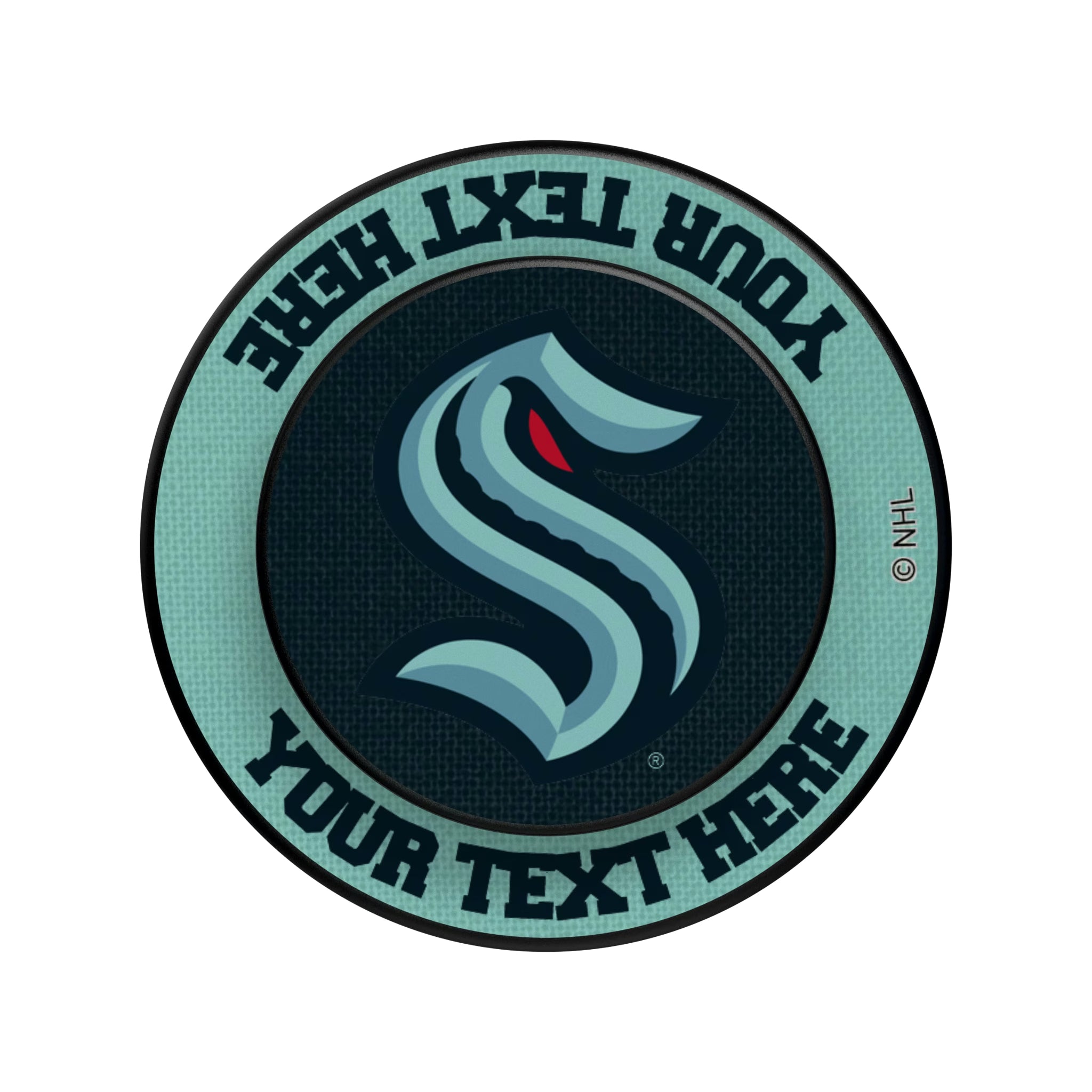 Seattle Kraken Personalized Endzone Solid Popsockets Round Magnetic