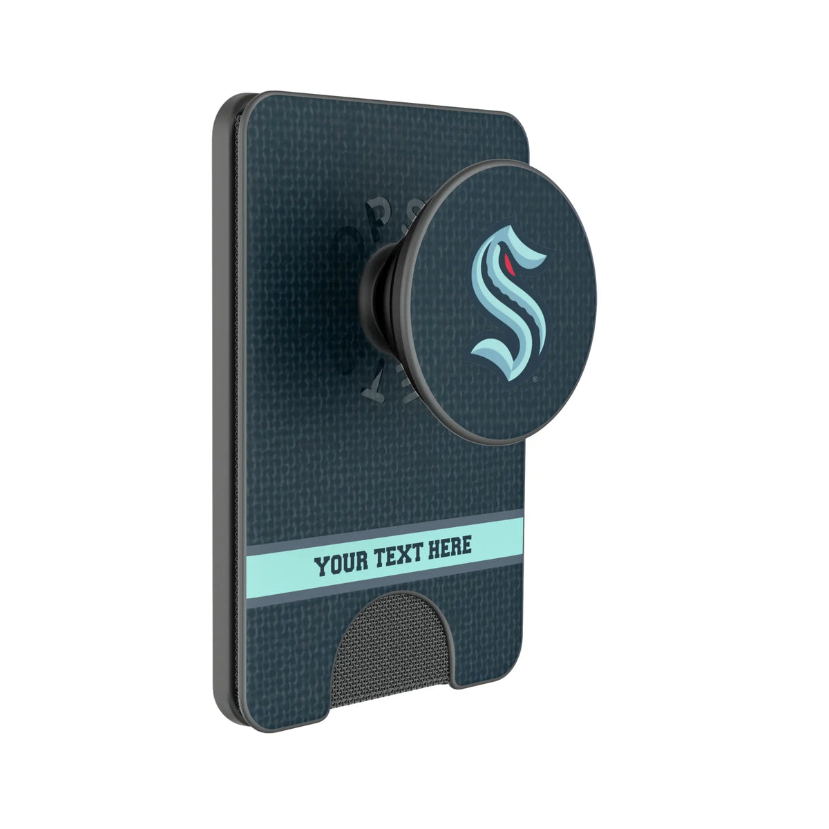 Seattle Kraken Personalized Endzone Solid Popsockets Wallet Magnetic