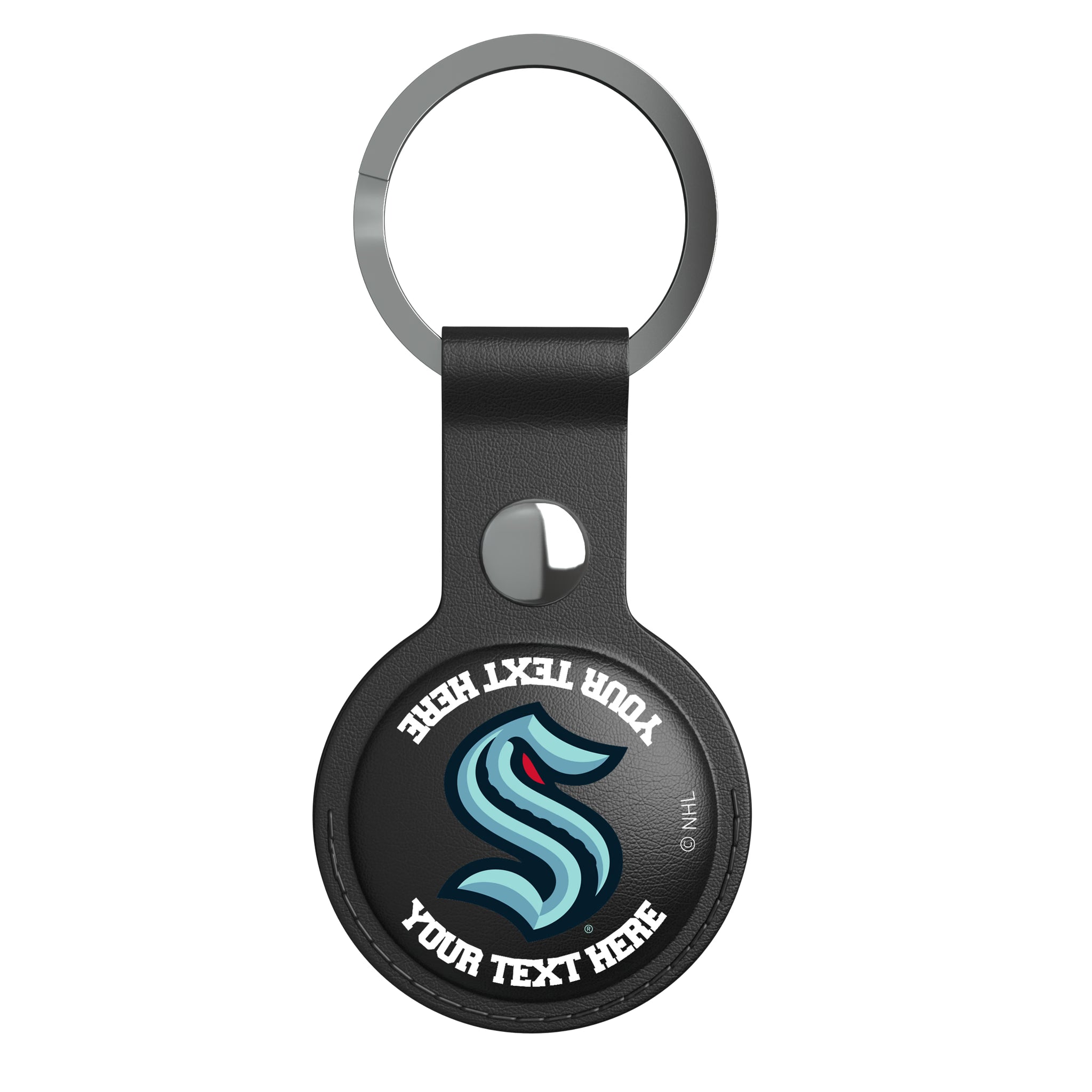 Seattle Kraken Personalized Insignia AirTag Black Airtag Holder