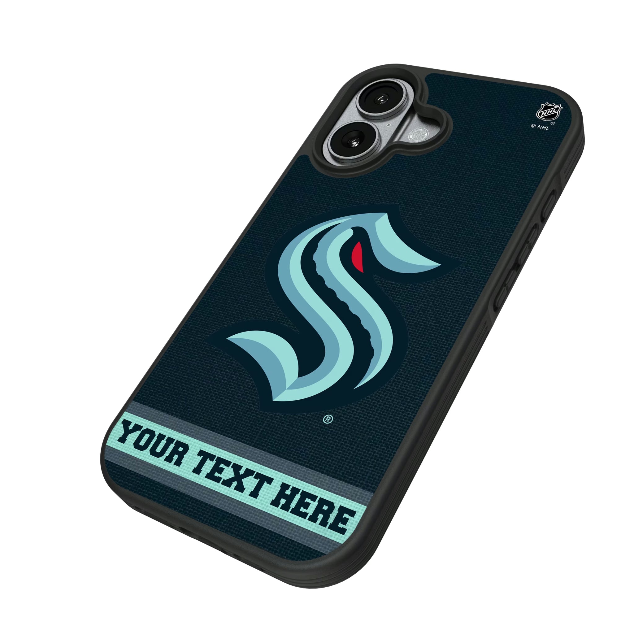 Seattle Kraken Personalized Stripe iPhone Bump Phone Case for Apple iPhone - Isometric View#Device_iPhone 17