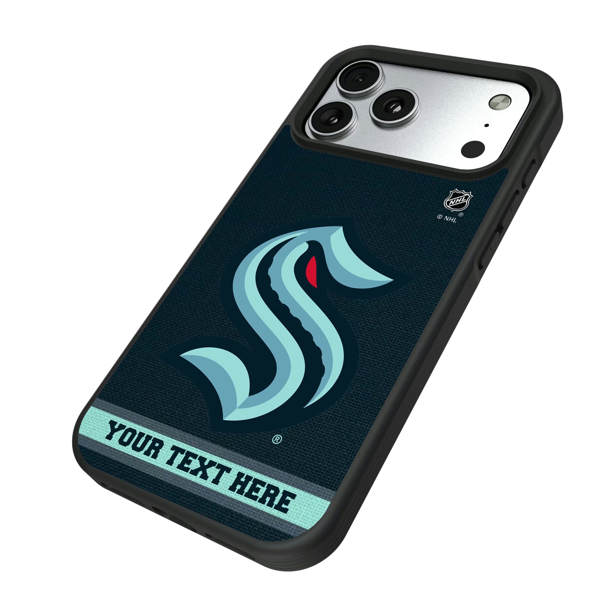 Seattle Kraken Personalized Stripe iPhone Bump Phone Case for Apple iPhone - Isometric View#Device_iPhone 17 Pro Max