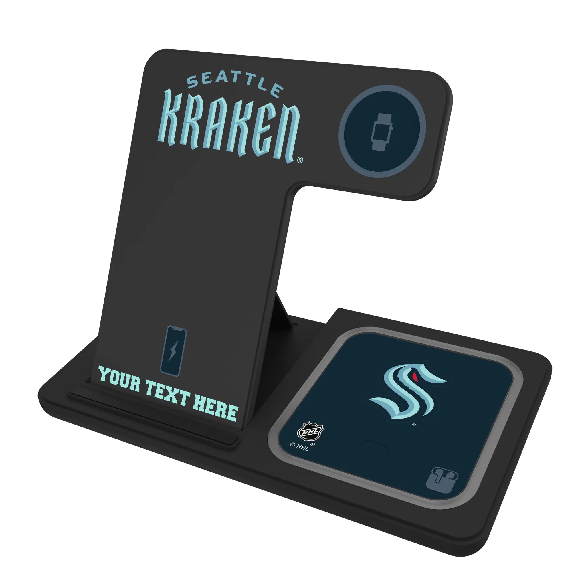Seattle Kraken Personalized Tilt 3 in 1 Charging Station