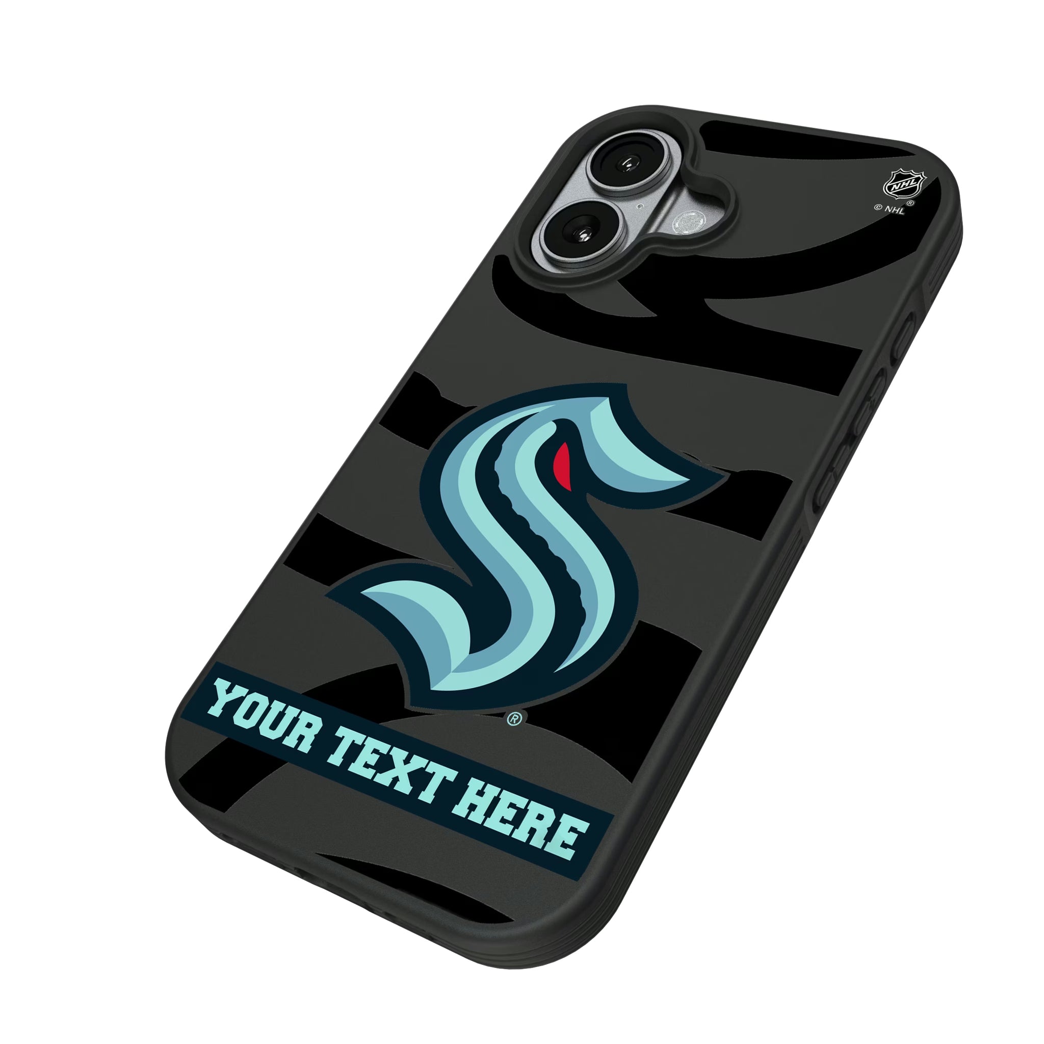 Seattle Kraken Personalized Tilt iPhone Bump Phone Case for Apple iPhone - Isometric View#Device_iPhone 17