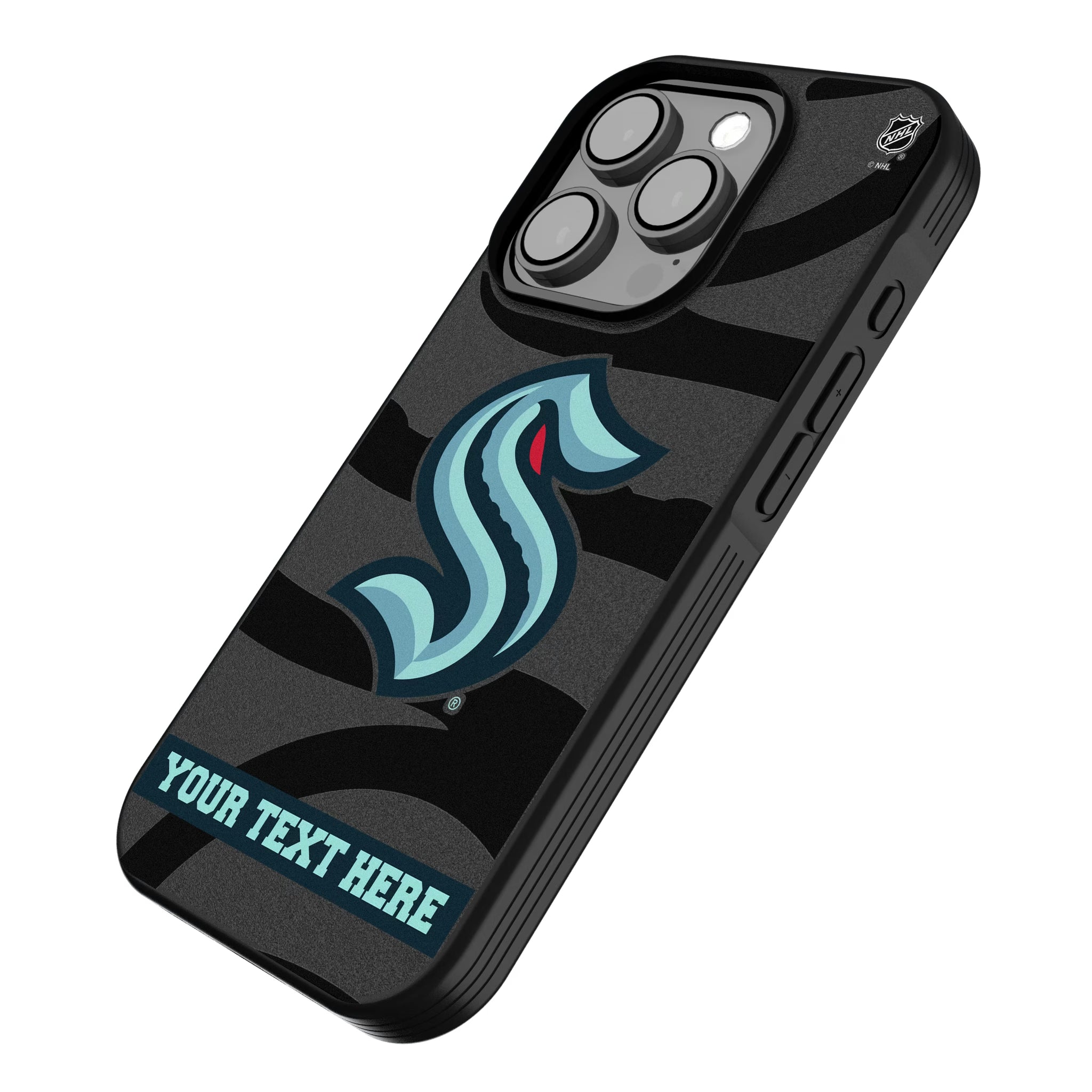 Seattle Kraken Personalized Tilt iPhone Bump Phone Case for Apple iPhone - Isometric View