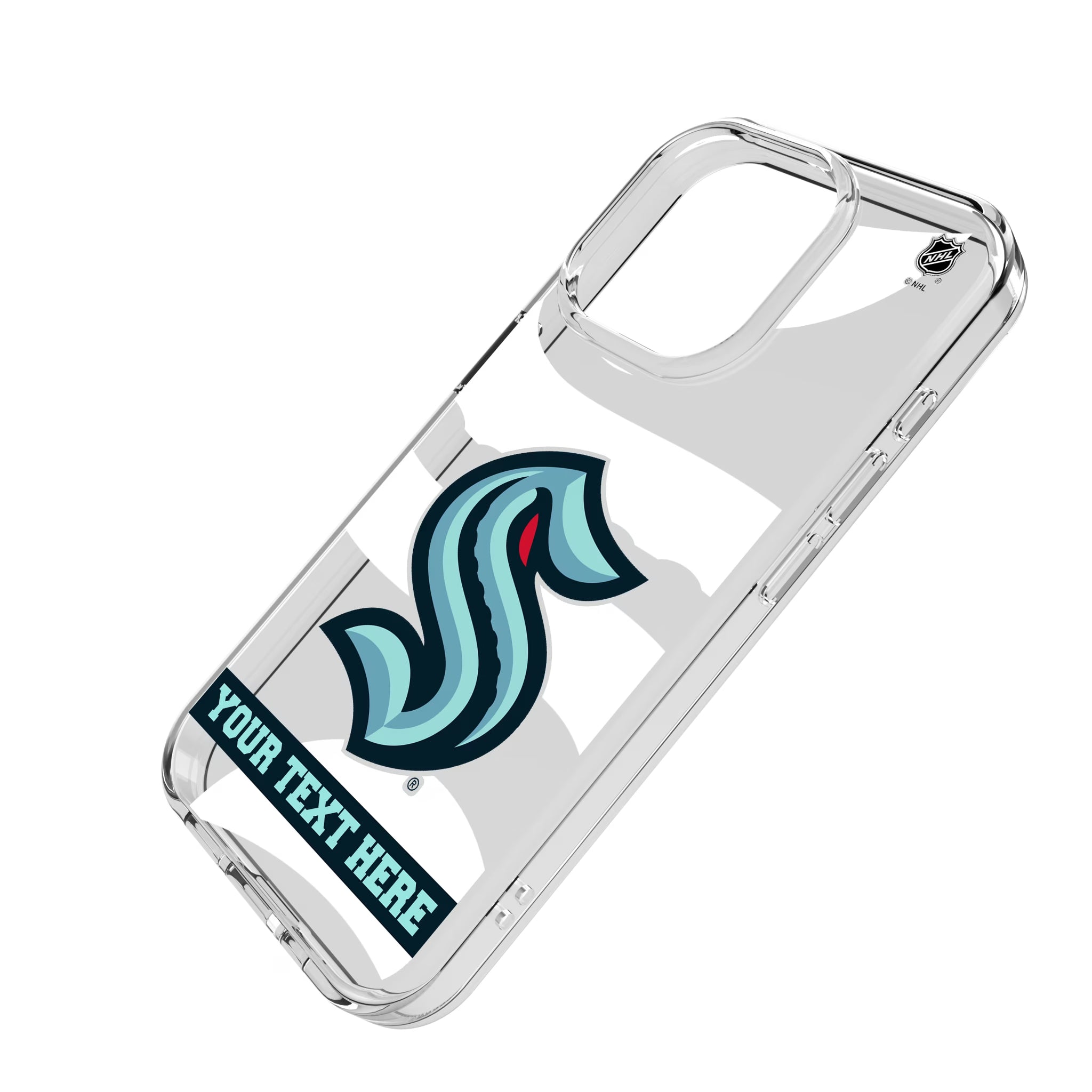Seattle Kraken Personalized Tilt iPhone Clear Phone Case for Apple iPhone - Isometric View