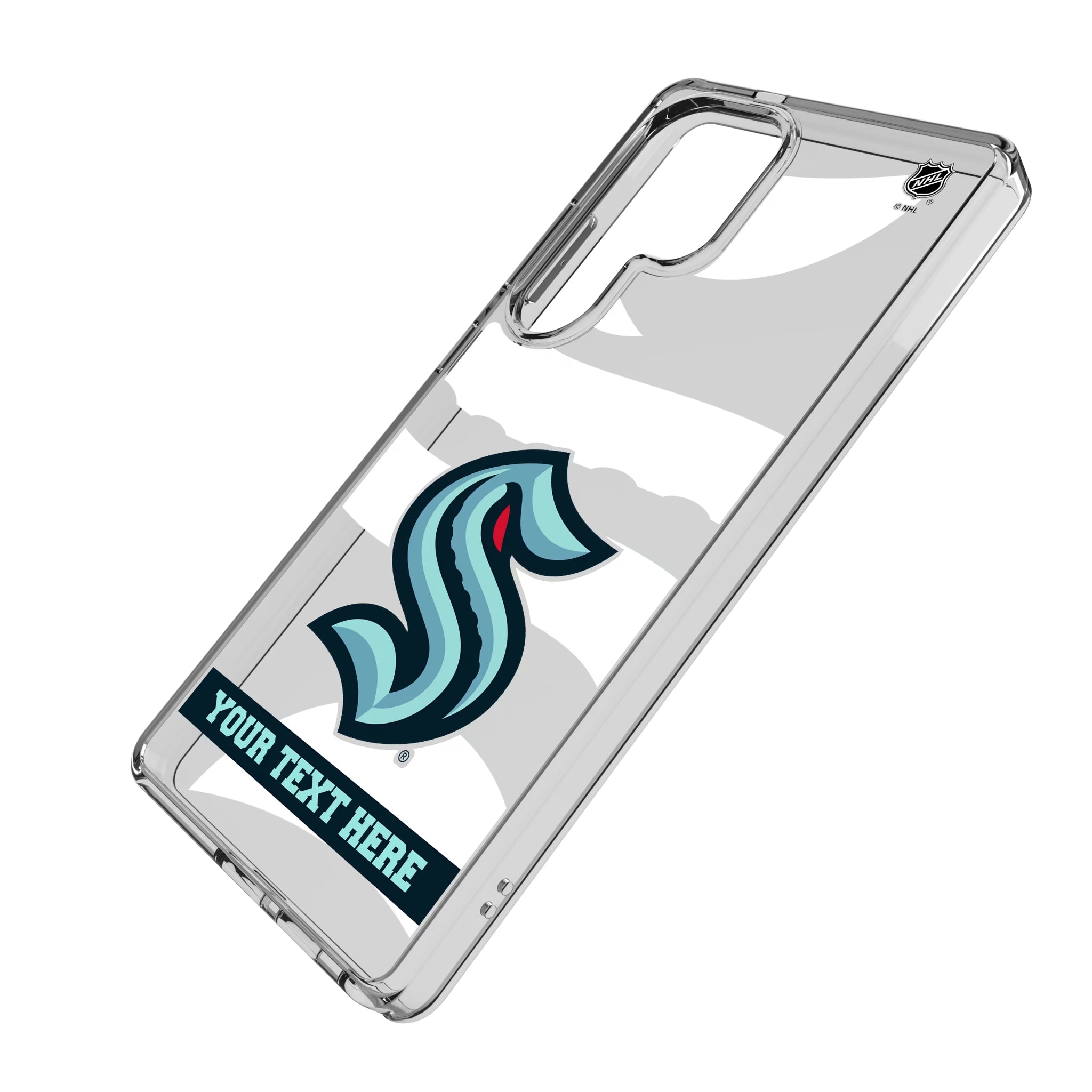 Seattle Kraken Personalized Tilt Galaxy Clear Phone Case for Samsung Galaxy - Isometric View