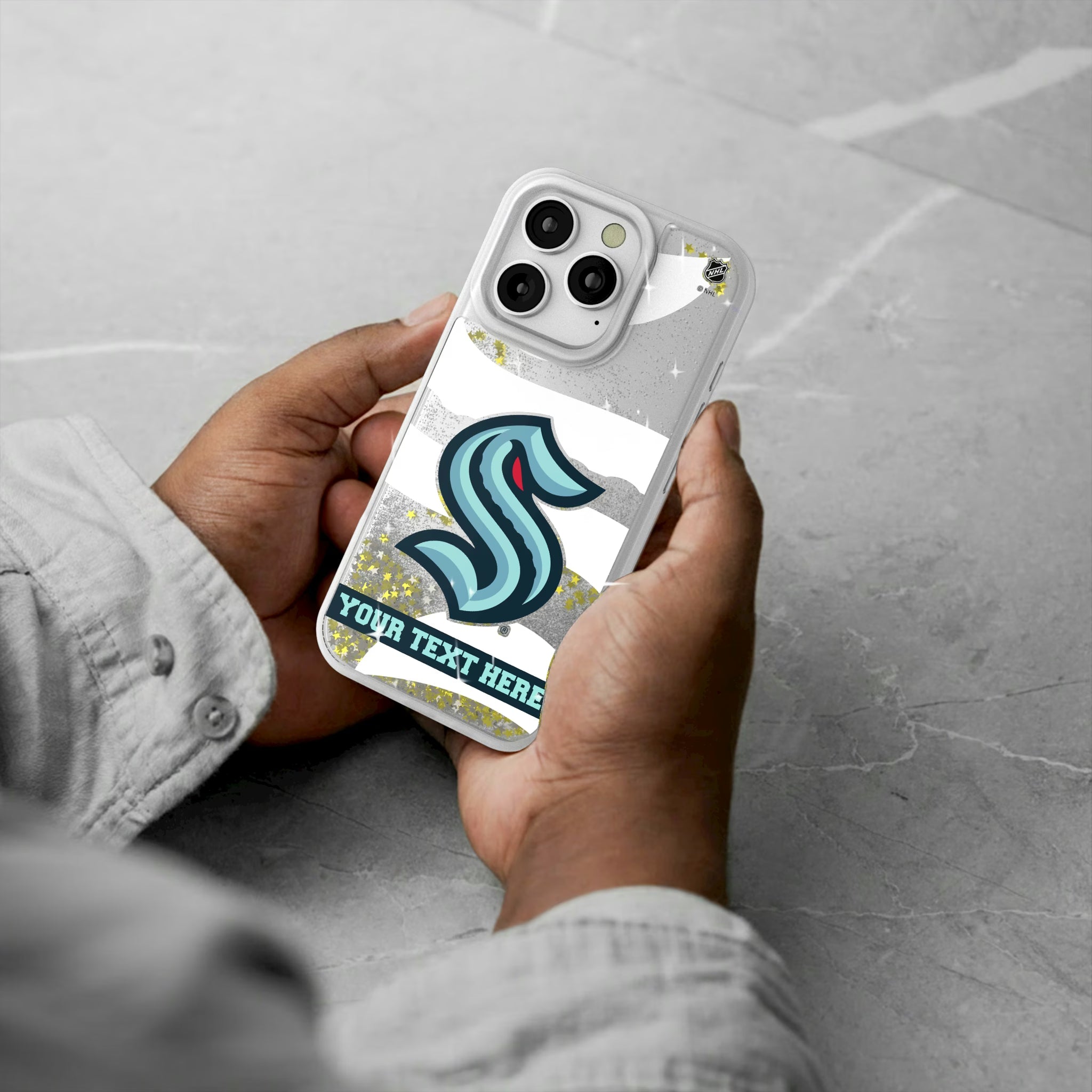 Seattle Kraken Personalized Tilt iPhone Glitter Phone Case for Apple iPhone - Lifestyle#Device_iPhone 16 Pro