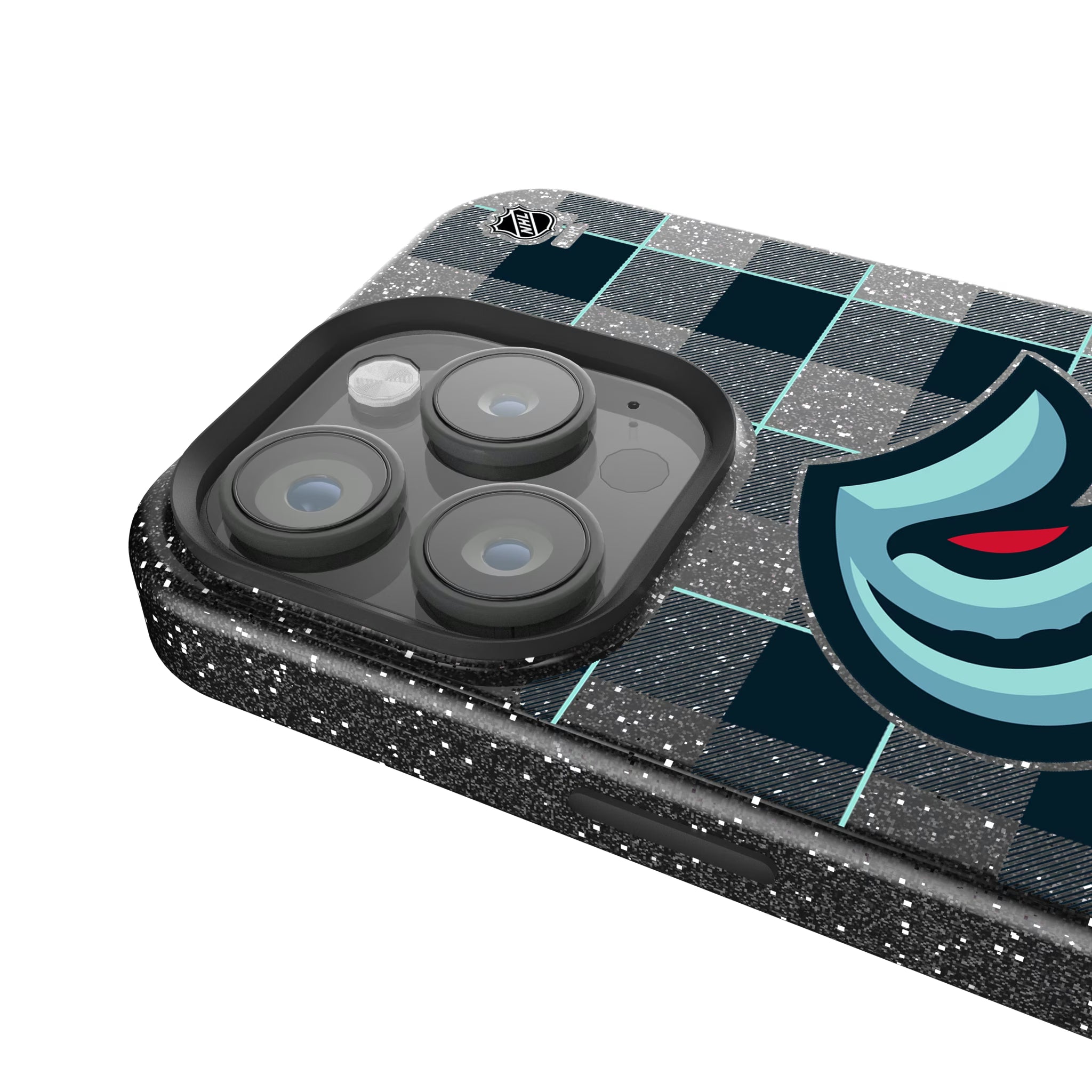 Seattle Kraken Plaid iPhone Bling Phone Case for Apple iPhone - Detail