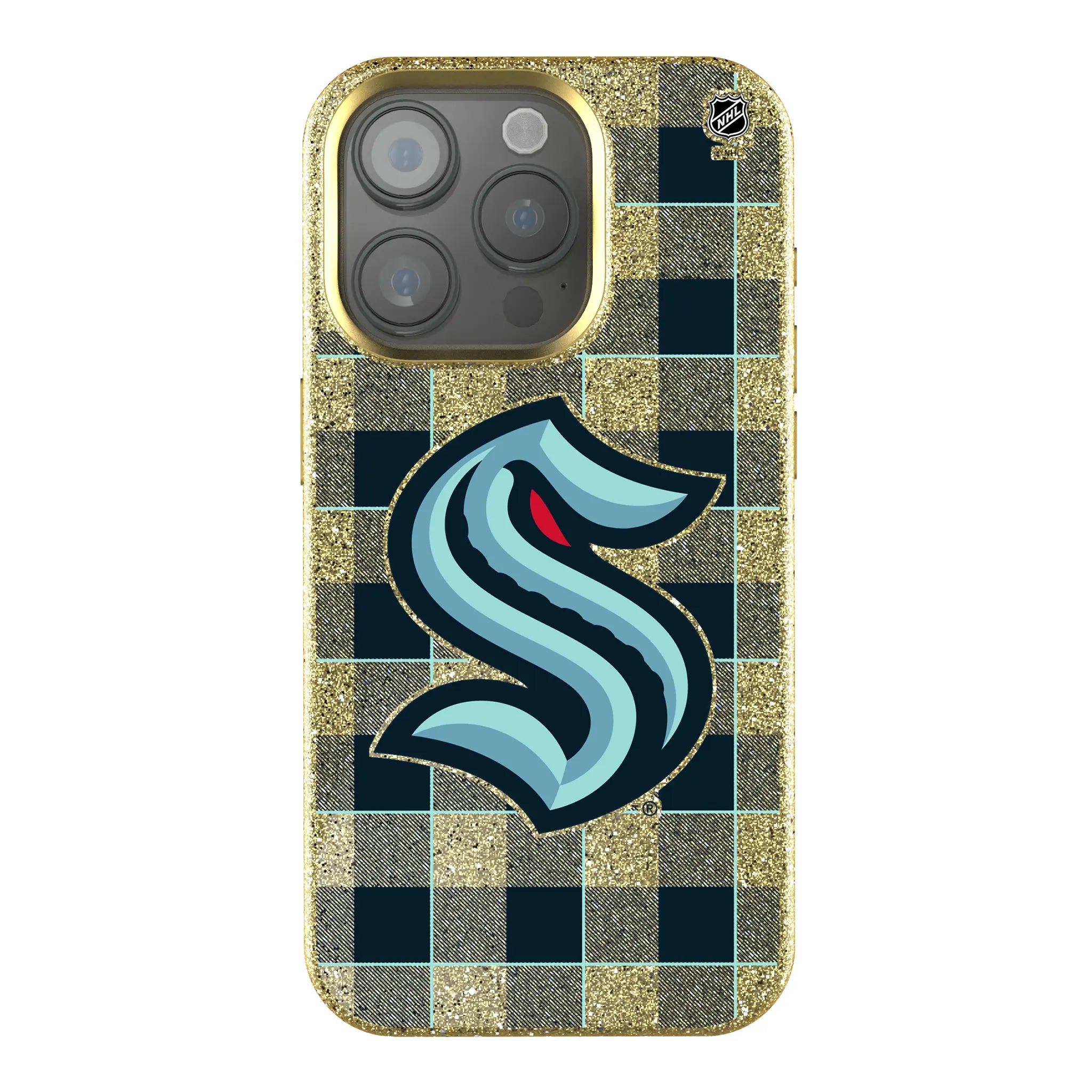 Seattle Kraken Plaid iPhone Bling Phone Case for Apple iPhone