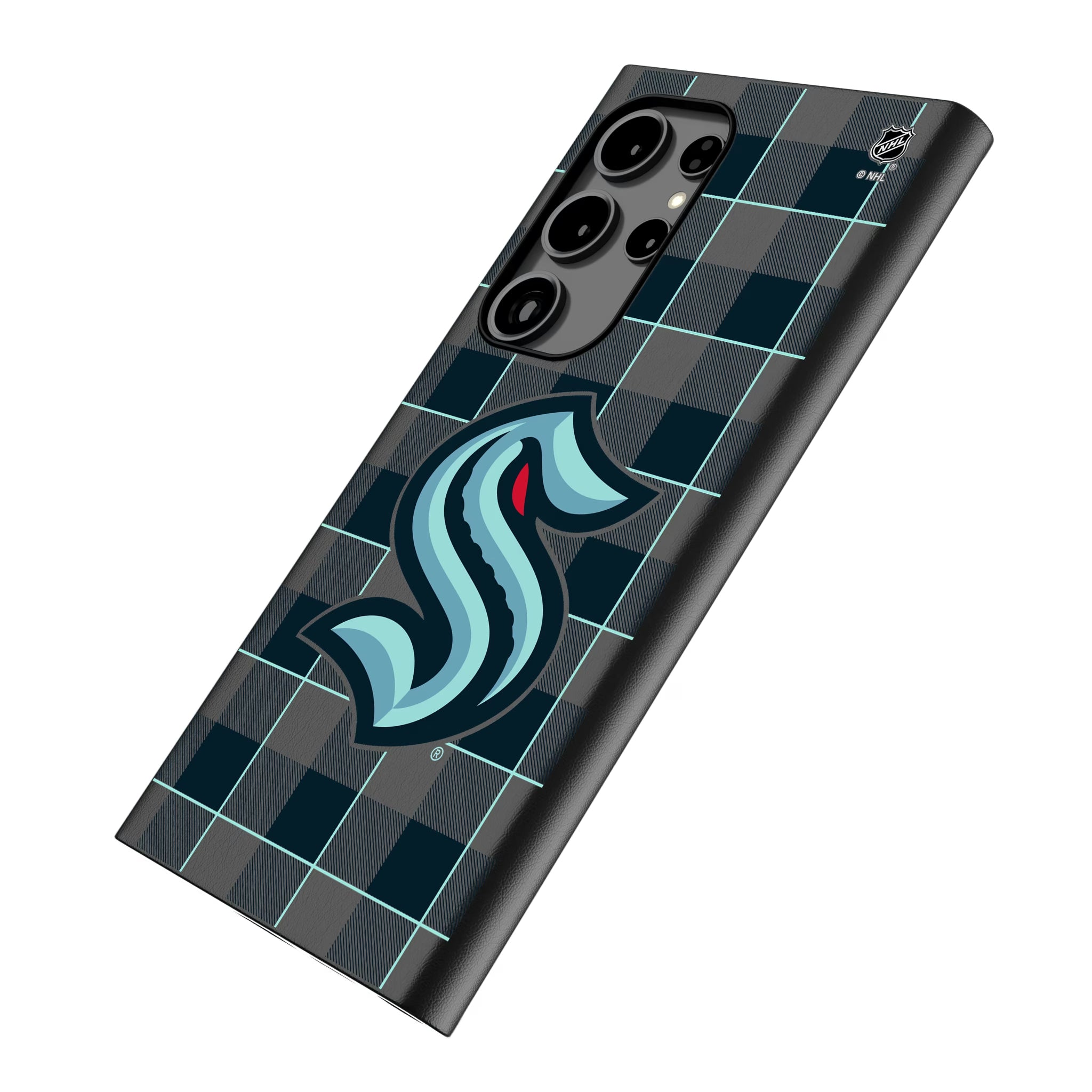 Seattle Kraken Plaid Galaxy MagSafe Compatible Phone Case for Samsung Galaxy - Isometric View