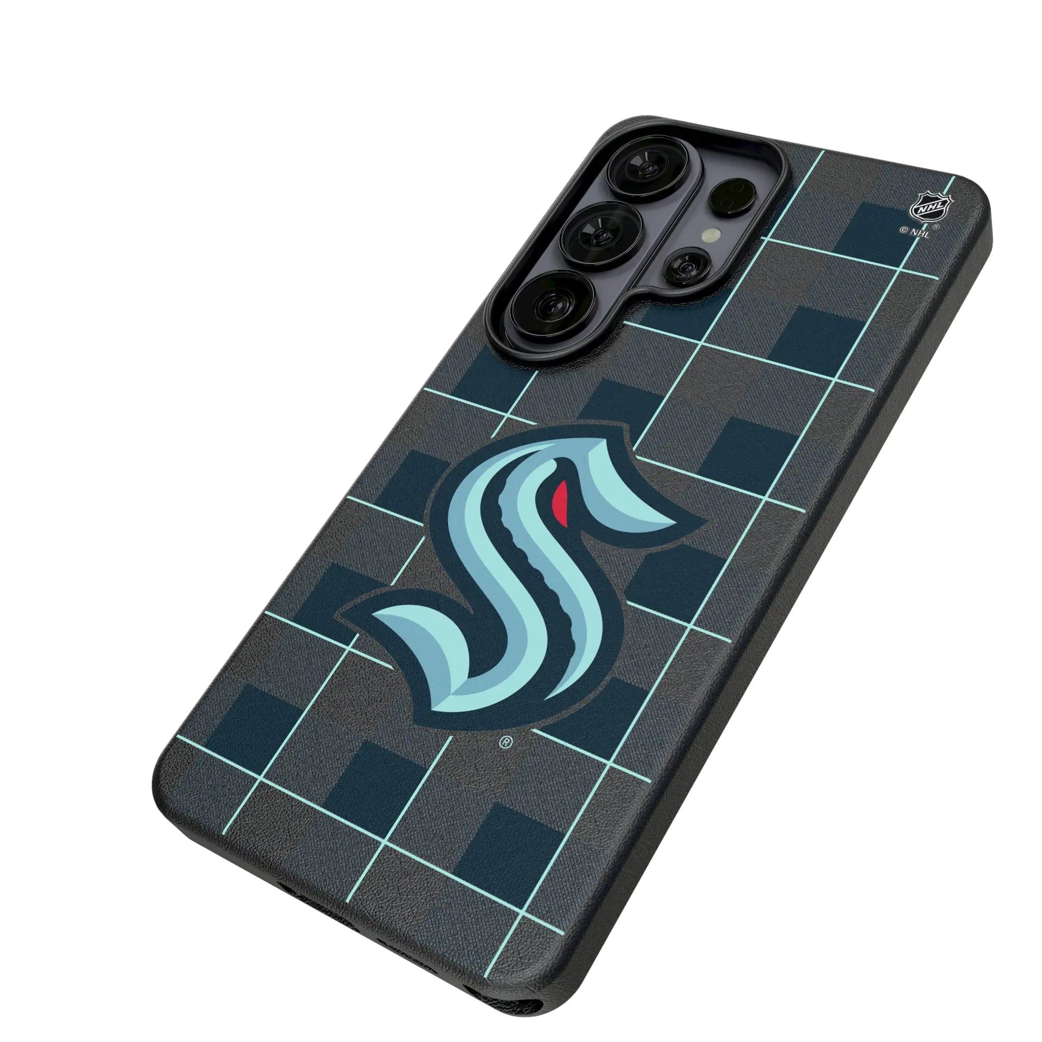 Seattle Kraken Plaid Galaxy MagSafe Compatible Phone Case for Samsung Galaxy - Isometric View#Device_Galaxy S26 Ultra