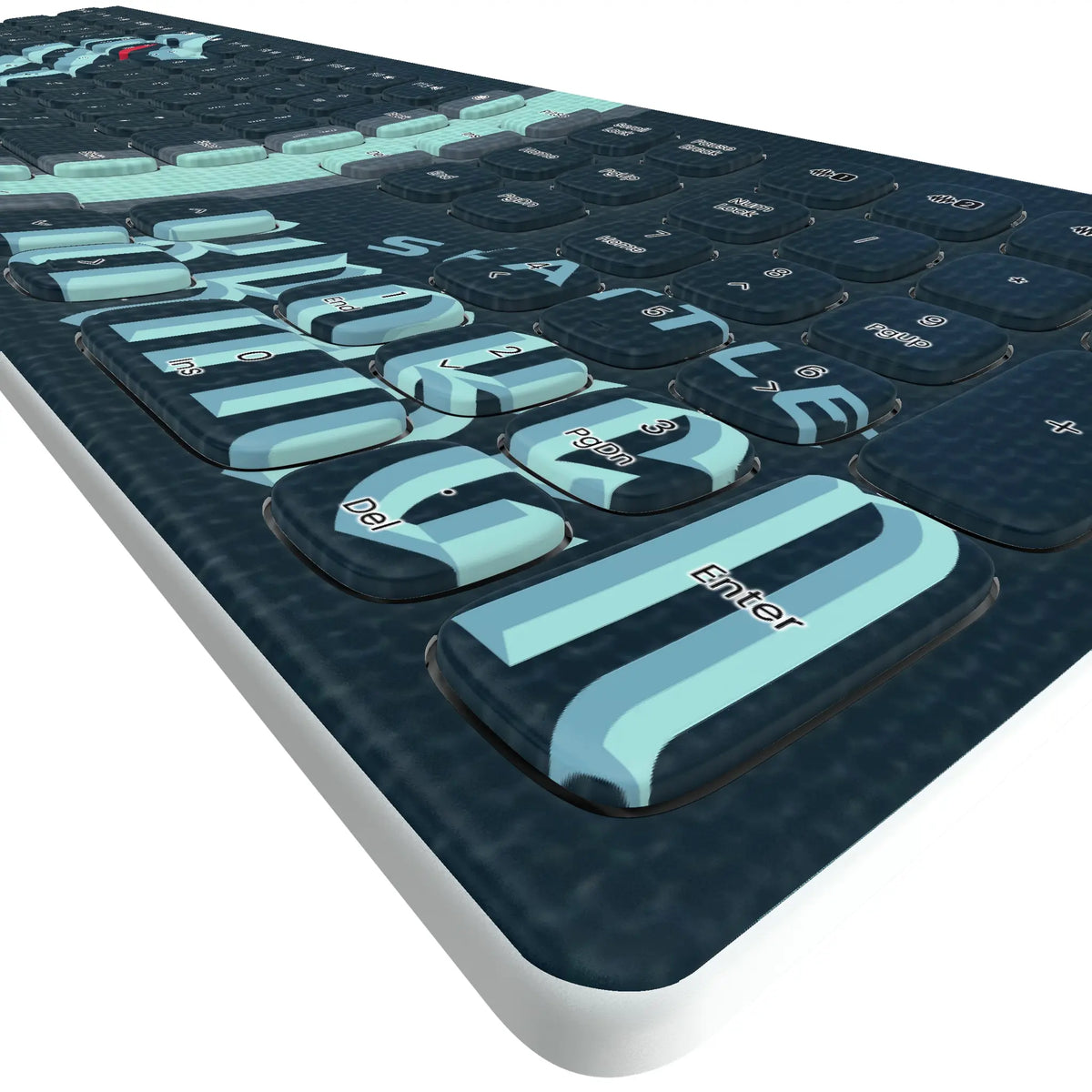 Seattle Kraken Stripe KKB605 Curved Wireless Keyboard - Detail