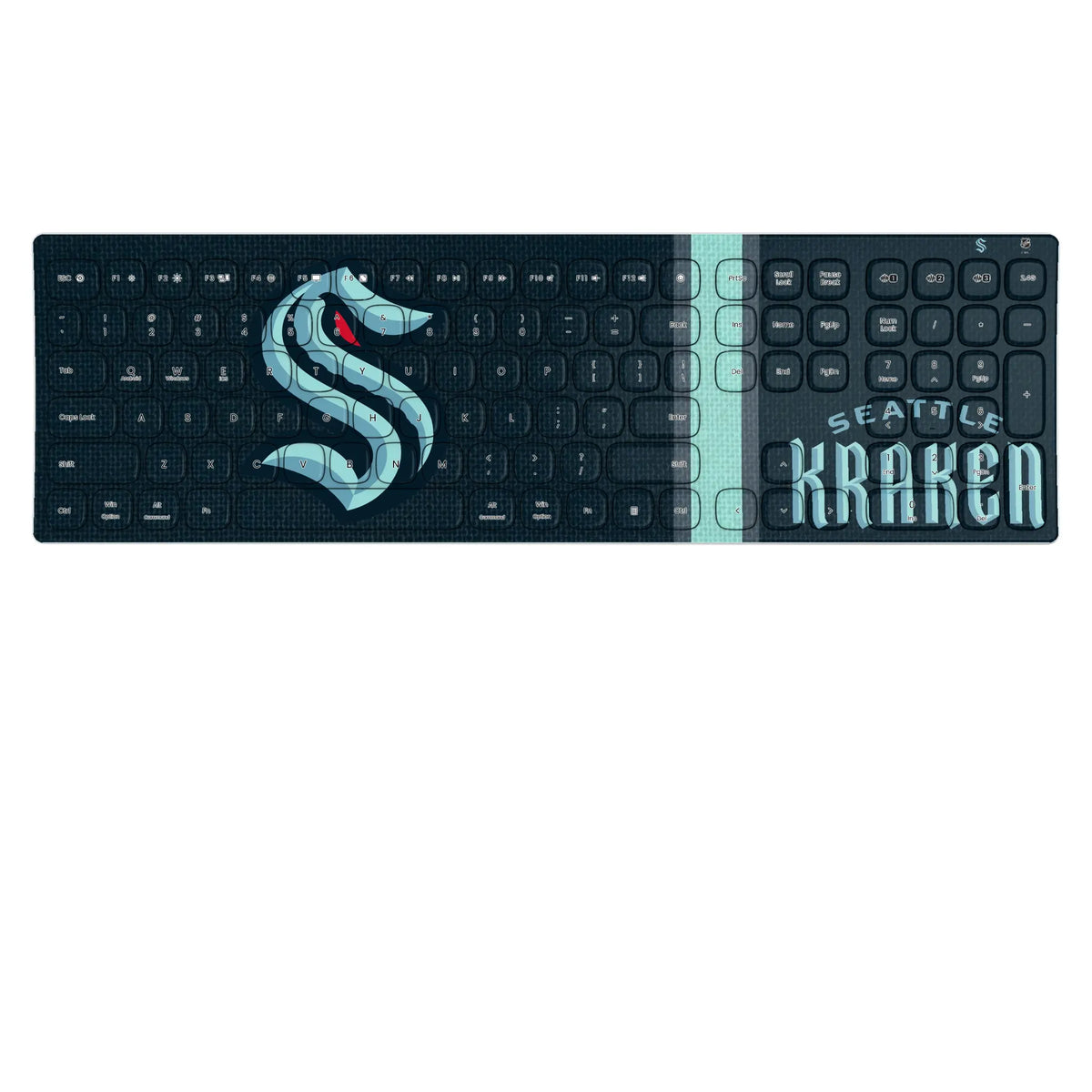 Seattle Kraken Stripe KKB605 Curved Wireless Keyboard