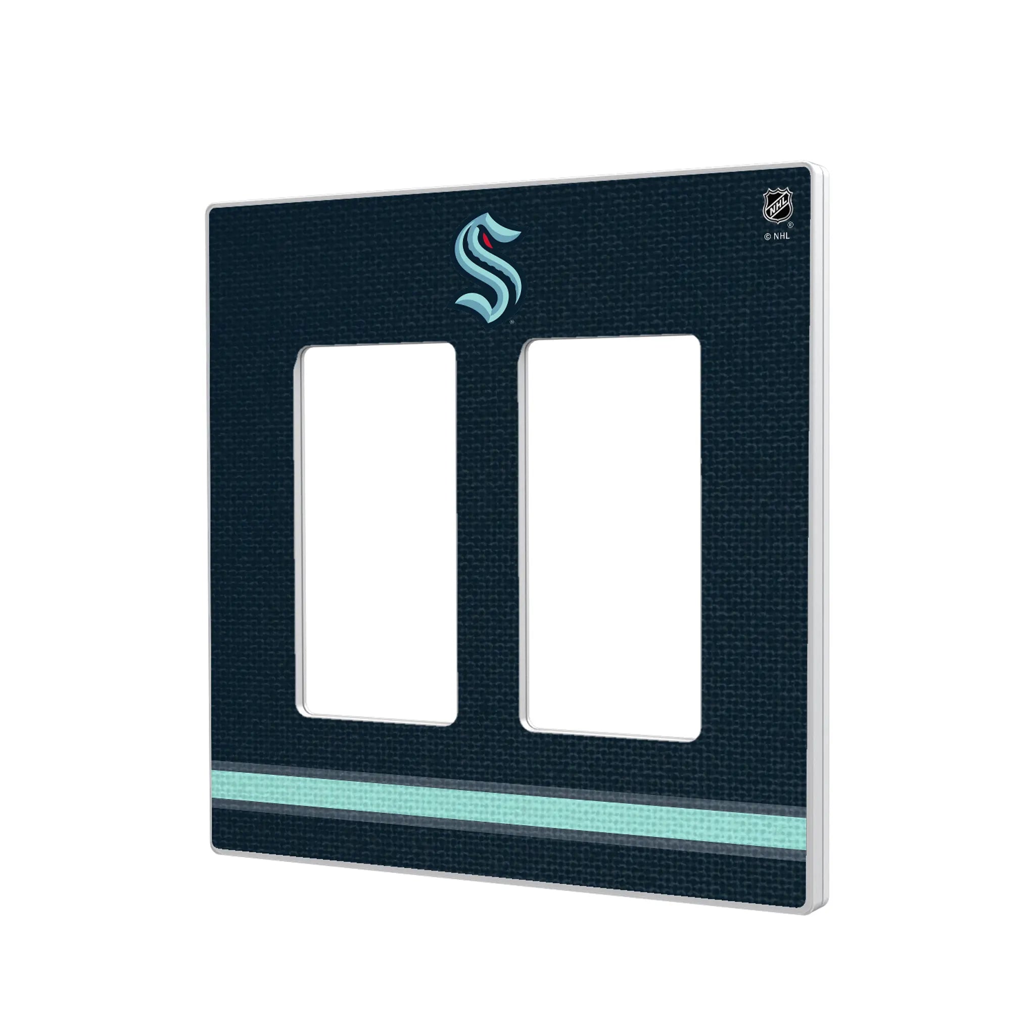 Seattle Kraken Stripe Hidden-Screw Light Switch Plate#Style_Double Rocker