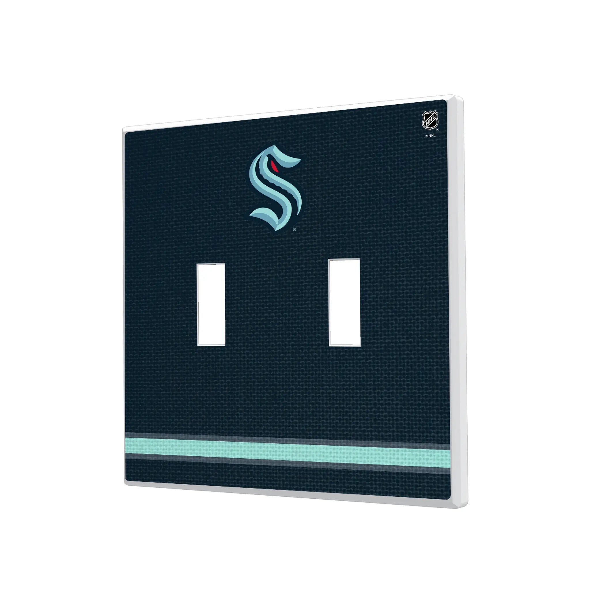 Seattle Kraken Stripe Hidden-Screw Light Switch Plate#Style_Double Toggle