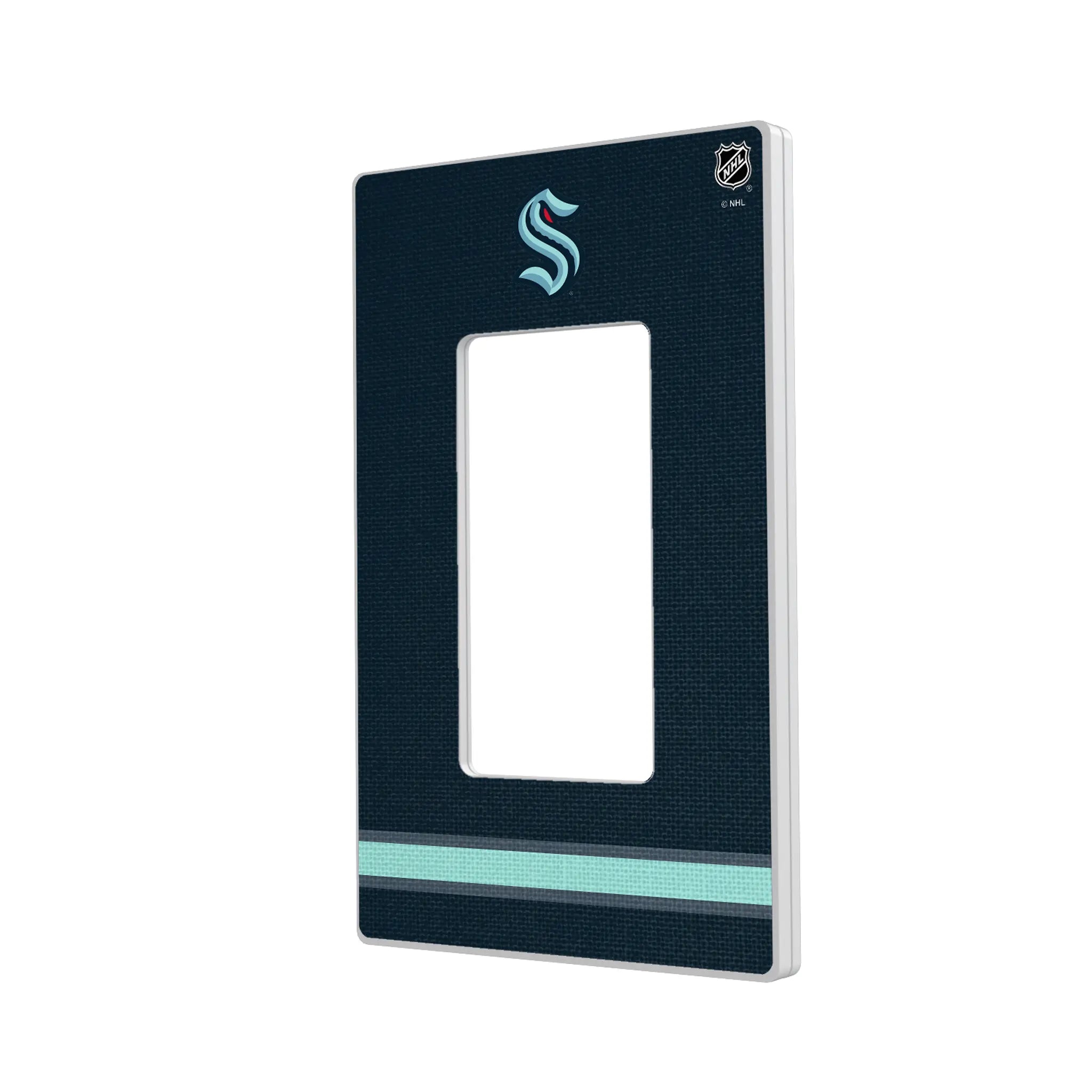 Seattle Kraken Stripe Hidden-Screw Light Switch Plate#Style_Single Rocker