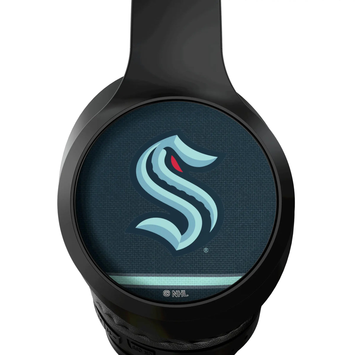 Seattle Kraken Stripe Wireless Over-Ear Headphones With Case - Detail