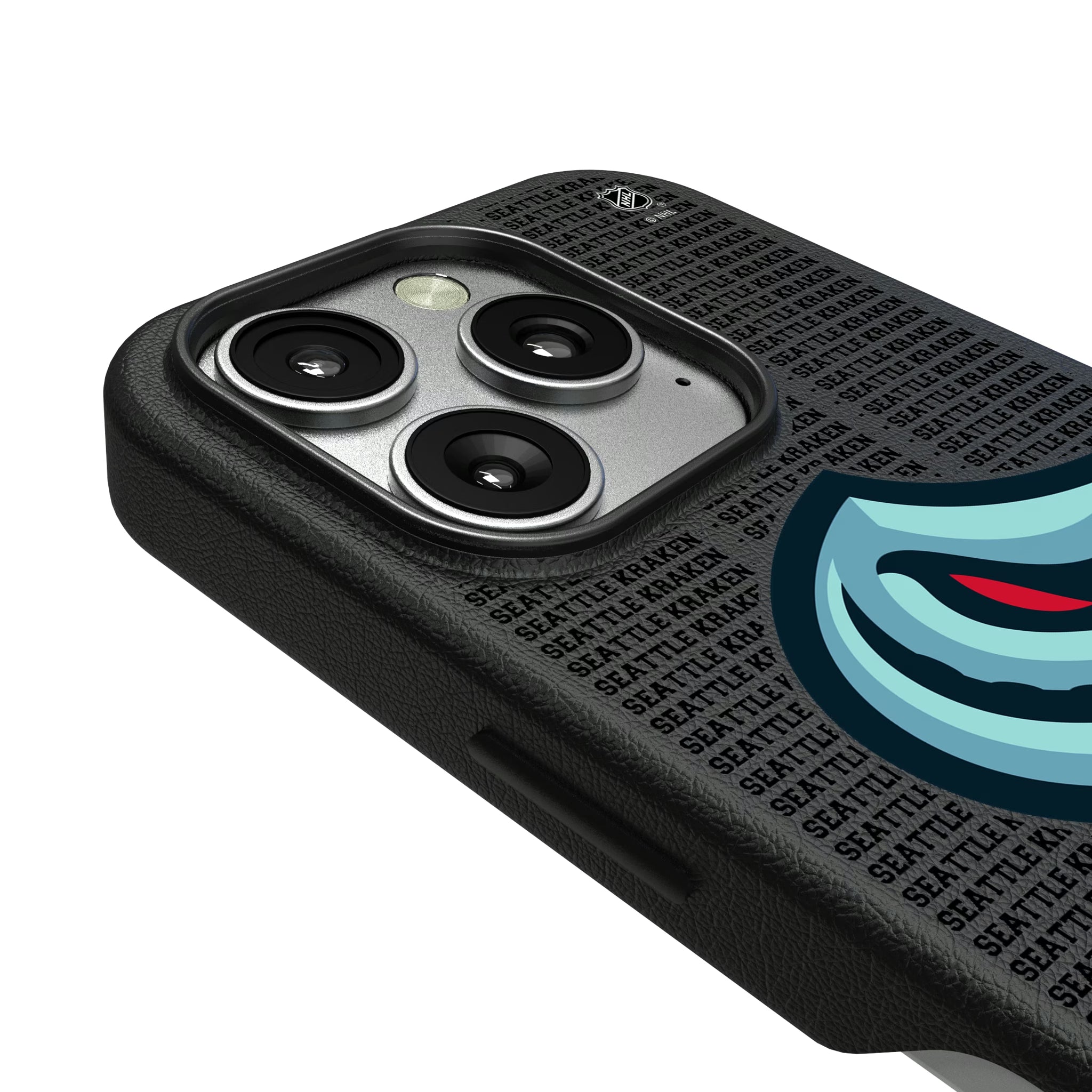 Seattle Kraken Text Backdrop iPhone MagSafe Compatible Phone Case for Apple iPhone - Detail