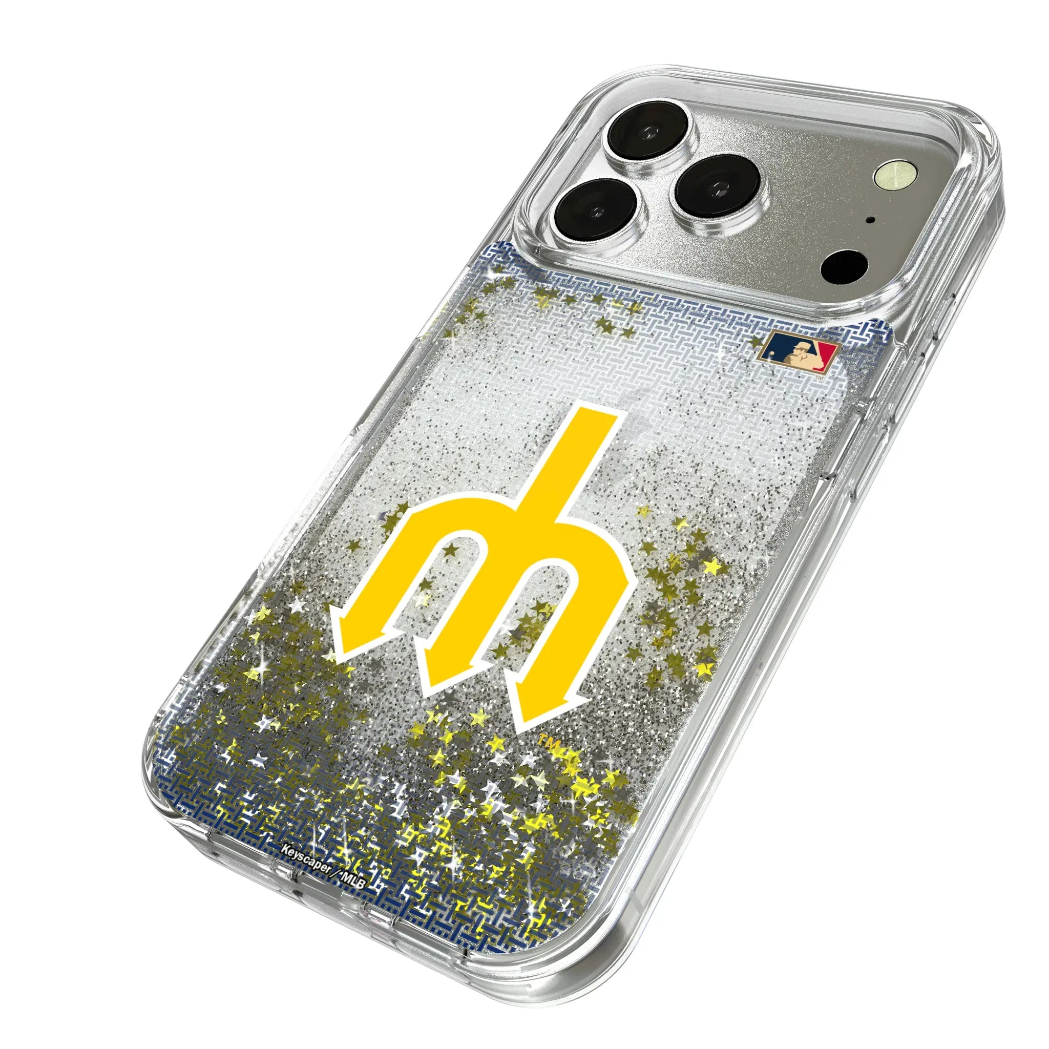 Seattle Mariners 1977-1980 - Cooperstown Collection Linen iPhone Glitter Phone Case for Apple iPhone - Isometric View