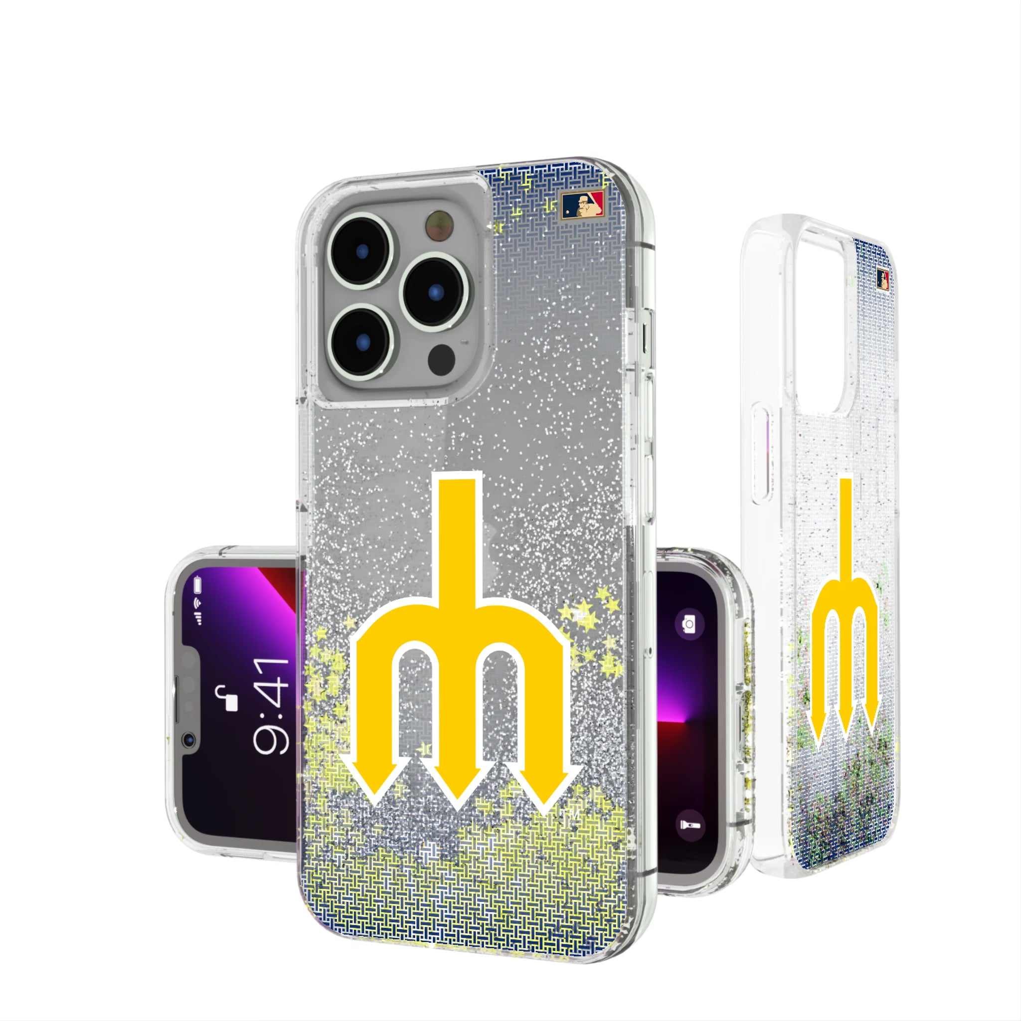 Seattle Mariners 1977-1980 - Cooperstown Collection Linen iPhone Glitter Phone Case for Apple iPhone