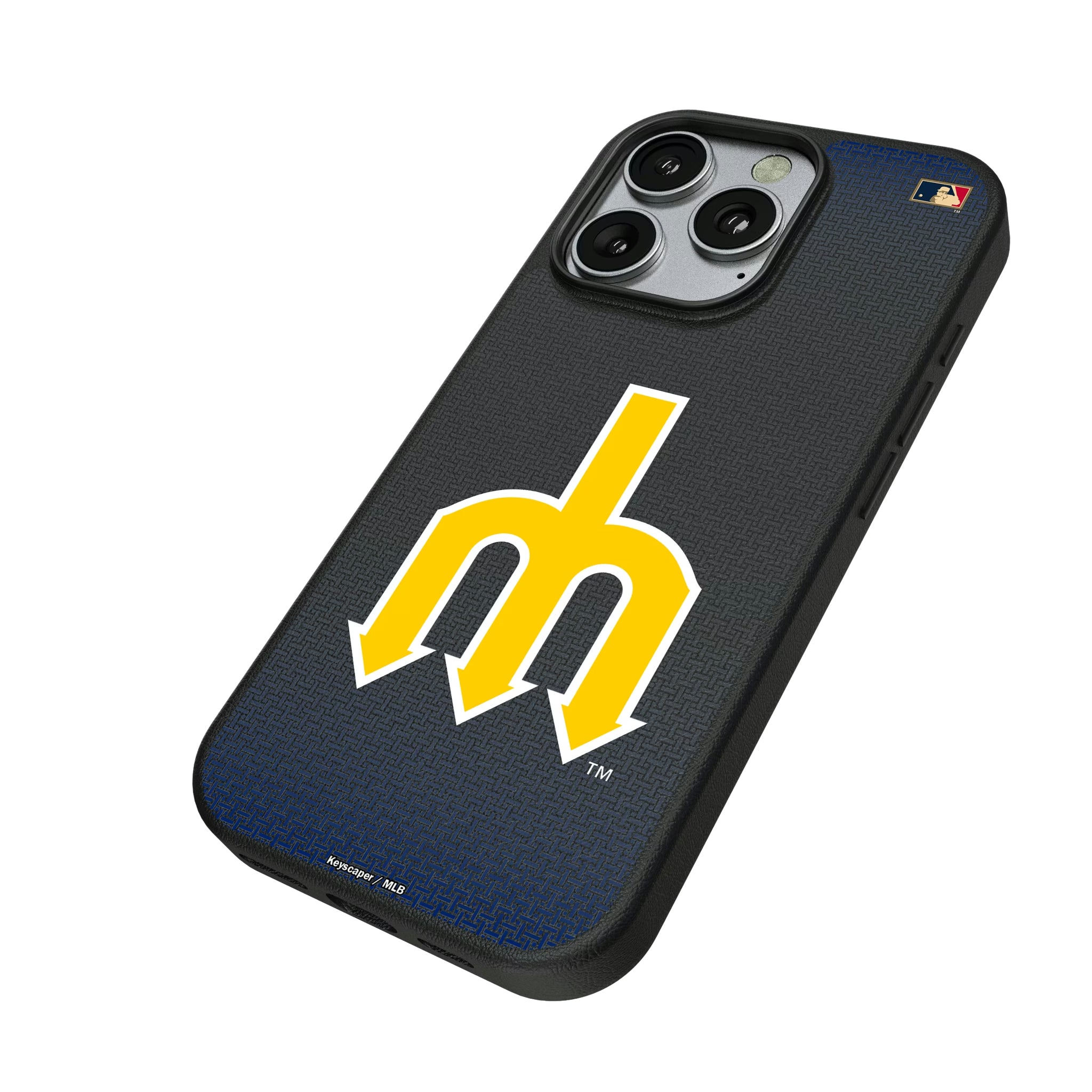 Seattle Mariners 1977-1980 - Cooperstown Collection Linen iPhone MagSafe Compatible Phone Case for Apple iPhone - Isometric View