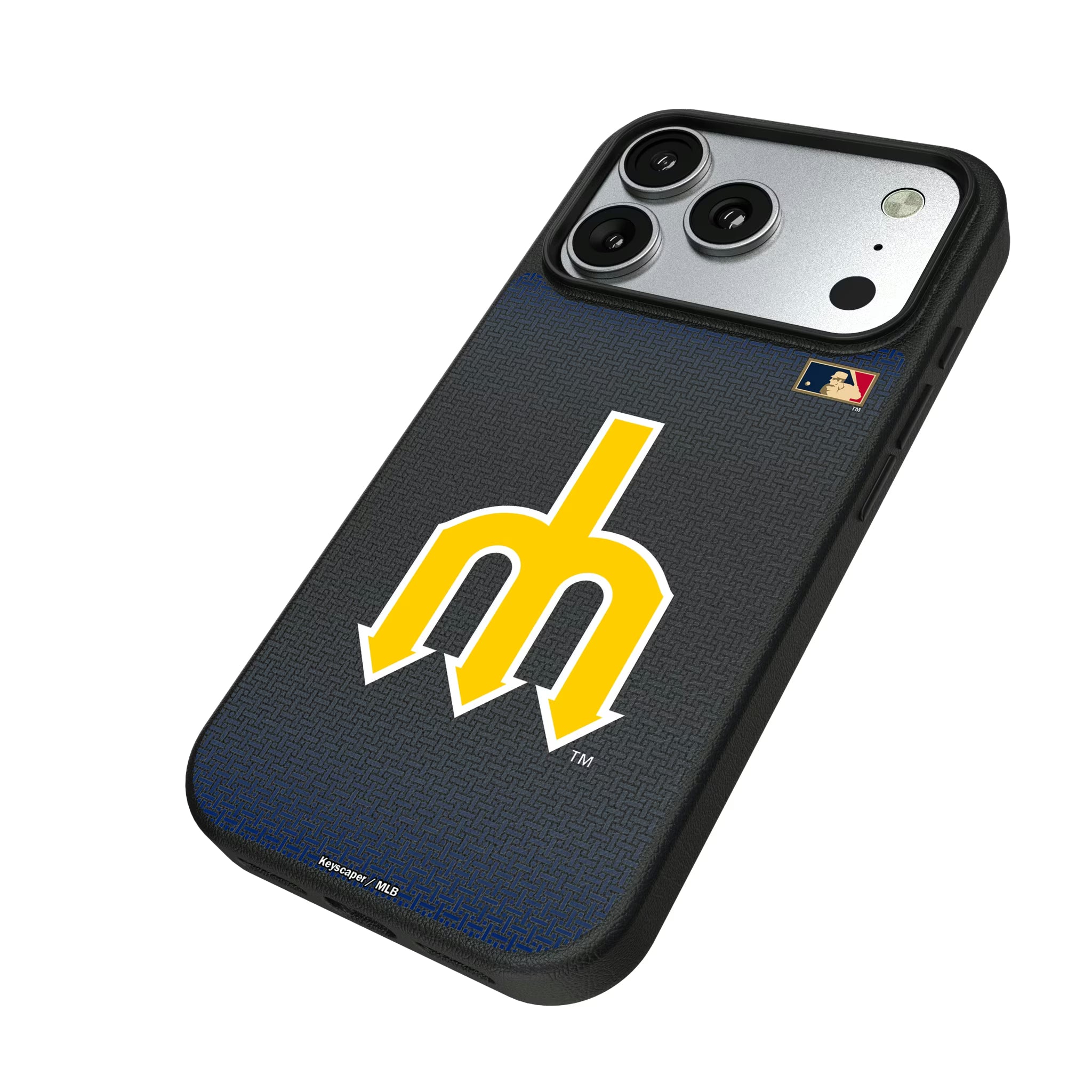 Seattle Mariners 1977-1980 - Cooperstown Collection Linen iPhone MagSafe Compatible Phone Case for Apple iPhone - Isometric View#Device_iPhone 17 Pro