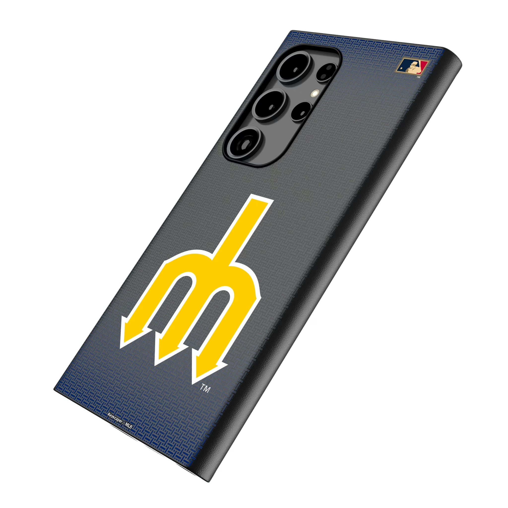 Seattle Mariners 1977-1980 - Cooperstown Collection Linen Galaxy MagSafe Compatible Phone Case for Samsung Galaxy - Isometric View