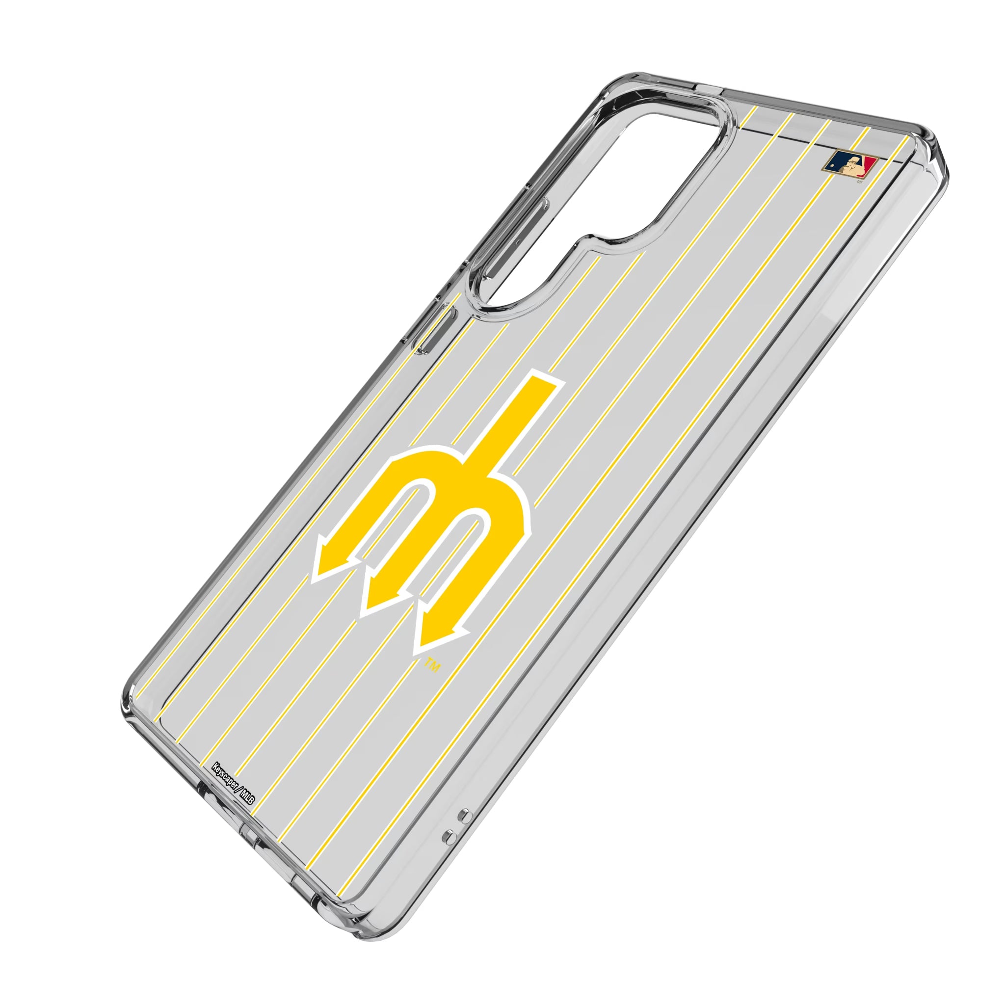 Seattle Mariners 1977-1980 - Cooperstown Collection Pinstripe Galaxy Clear Phone Case for Samsung Galaxy - Isometric View