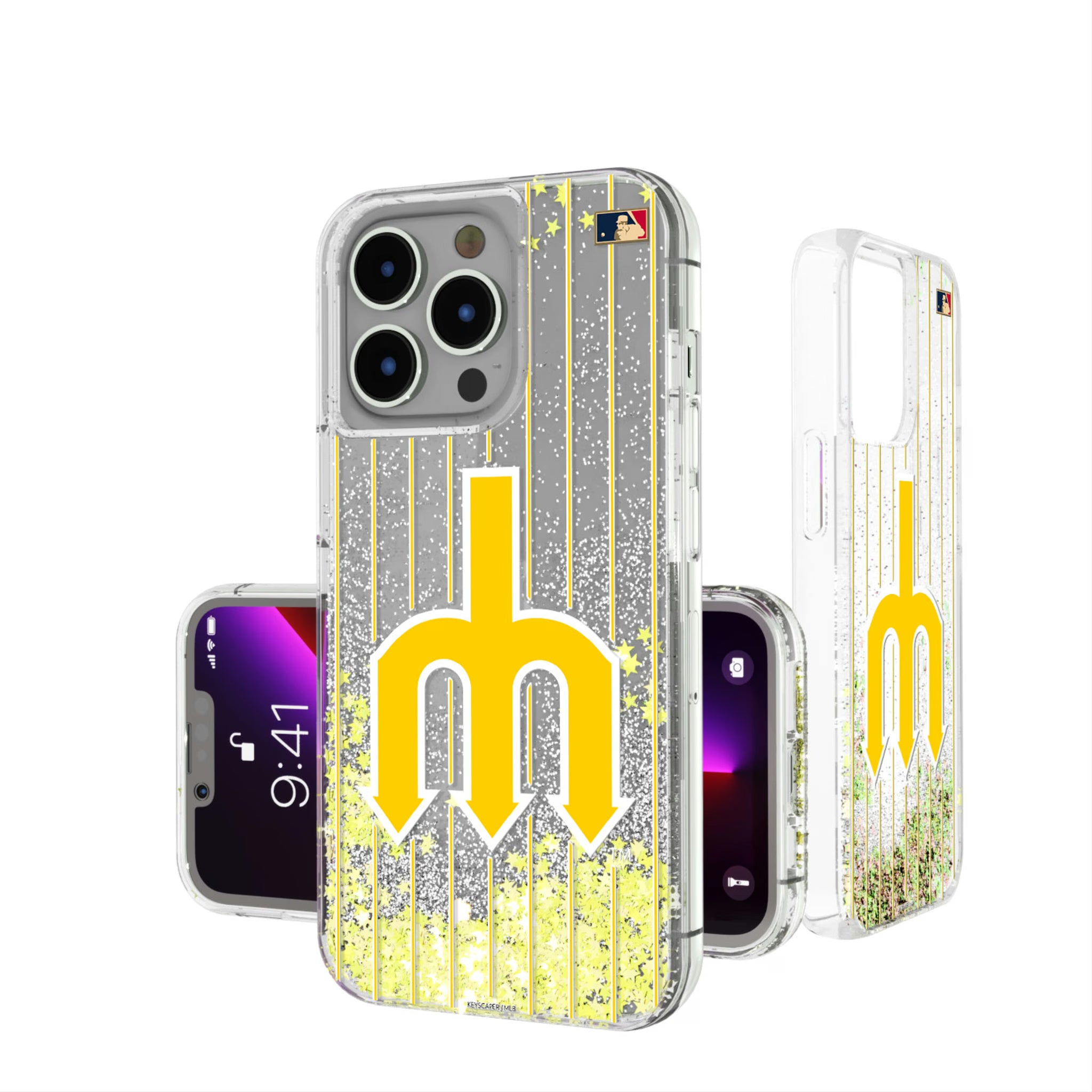 Seattle Mariners 1977-1980 - Cooperstown Collection Pinstripe iPhone Glitter Phone Case for Apple iPhone