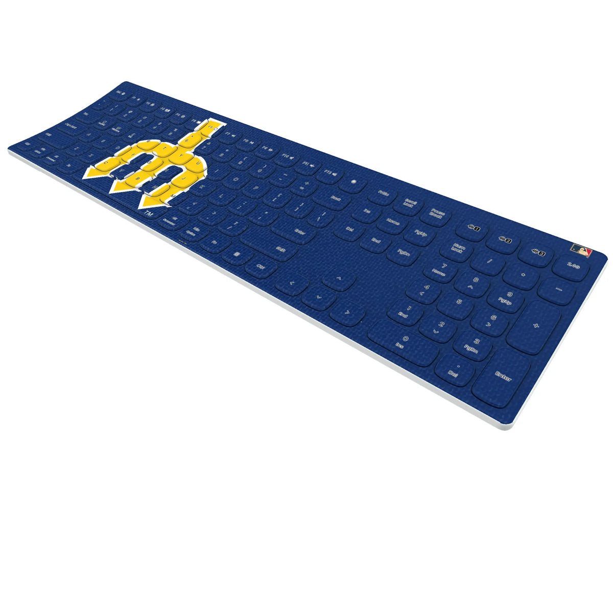 Seattle Mariners 1977-1980 - Cooperstown Collection Solid KKB605 Curved Wireless Keyboard - Isometric View