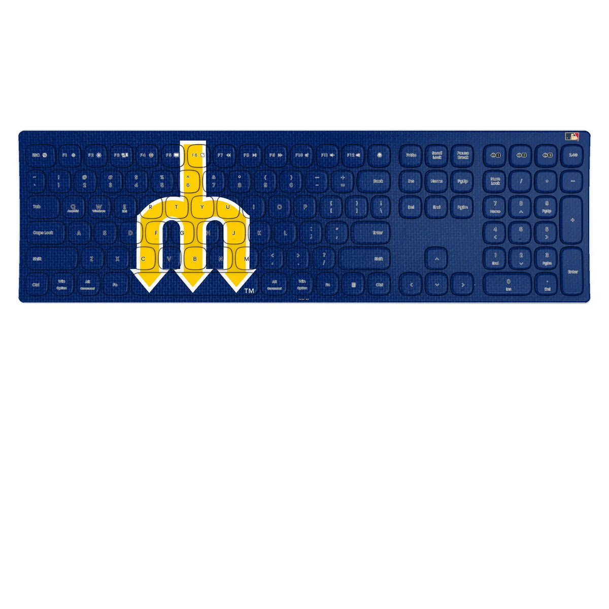 Seattle Mariners 1977-1980 - Cooperstown Collection Solid KKB605 Curved Wireless Keyboard