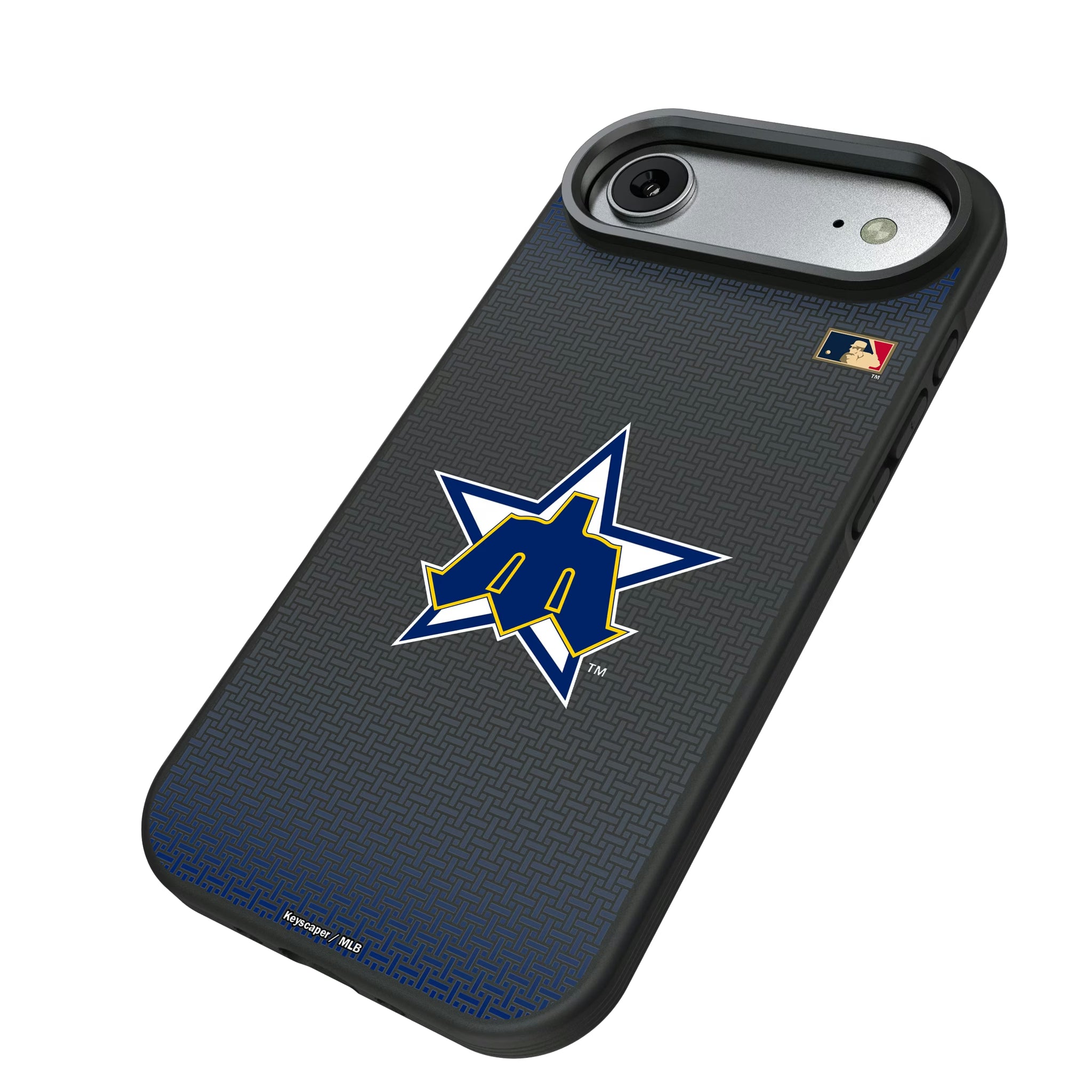 Seattle Mariners 1981-1986 - Cooperstown Collection Linen iPhone Bump Phone Case for Apple iPhone - Isometric View#Device_iPhone Air