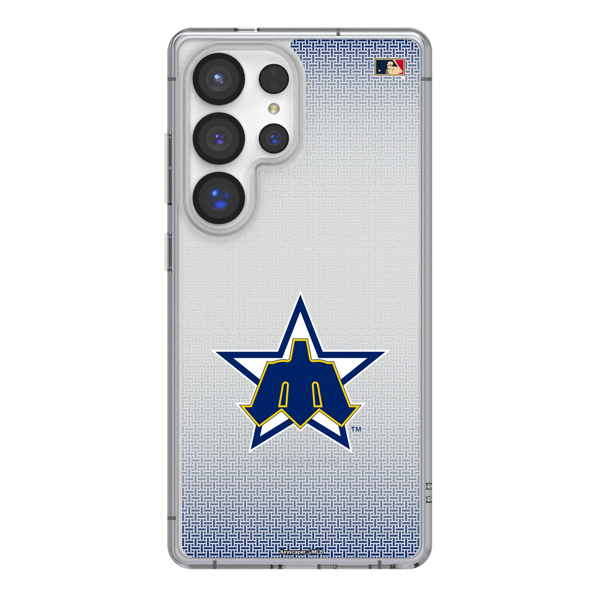 Seattle Mariners 1981-1986 - Cooperstown Collection Linen Galaxy Clear Phone Case for Samsung Galaxy