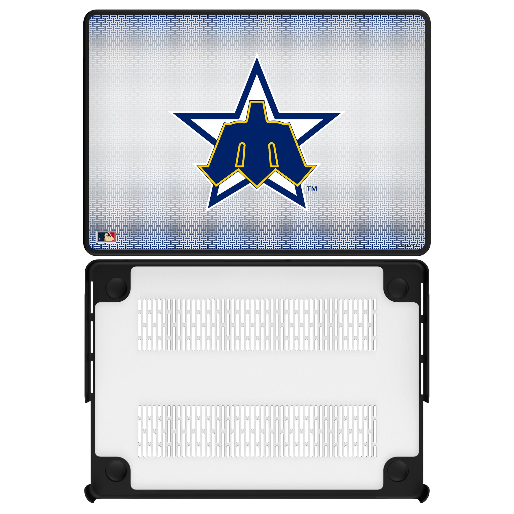 Seattle Mariners 1981-1986 - Cooperstown Collection Linen MacBook Laptop Case for Apple MacBook#Device_MacBook Pro (14-inch, 2021) / MacBook Pro (14-inch, 2023) / MacBook Pro (14-inch, 2024)