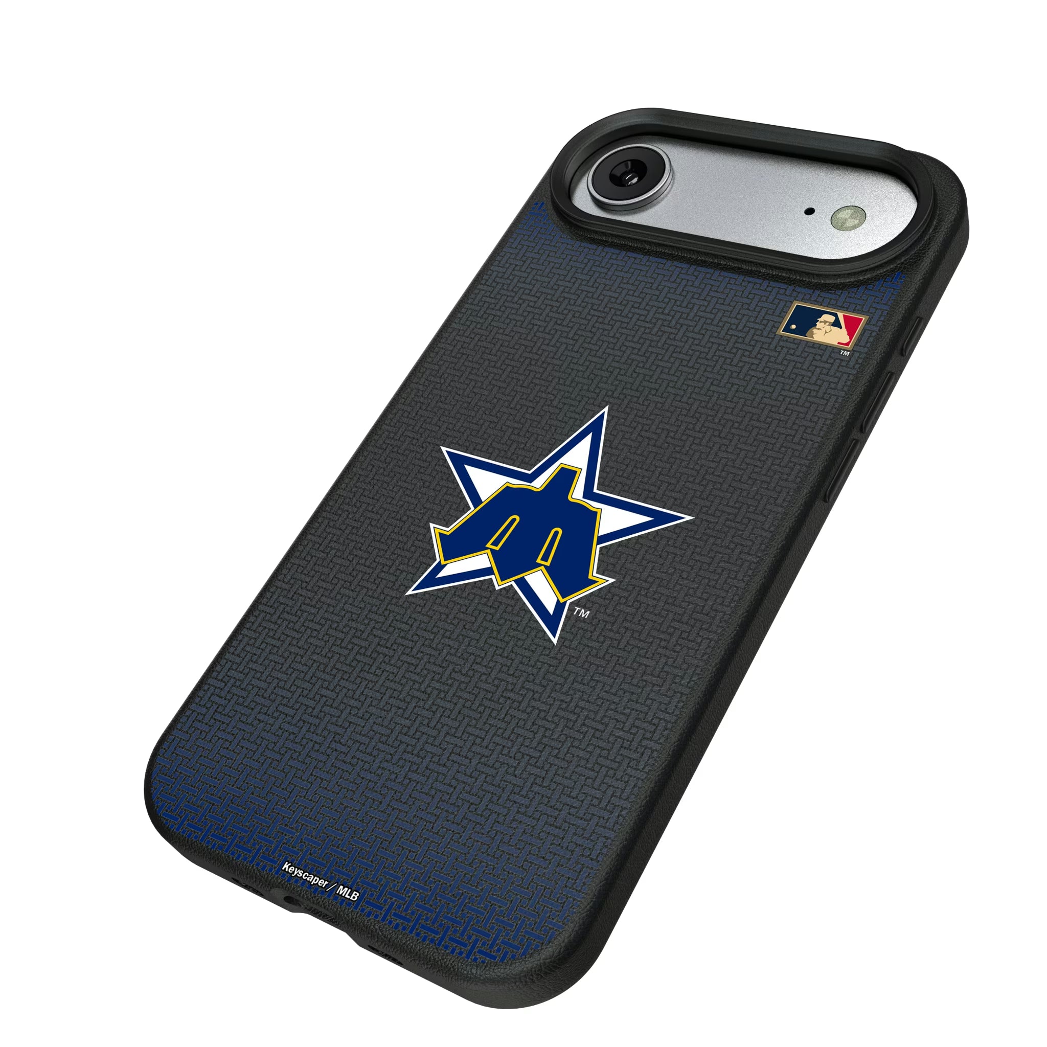 Seattle Mariners 1981-1986 - Cooperstown Collection Linen iPhone MagSafe Compatible Phone Case for Apple iPhone - Isometric View#Device_iPhone Air