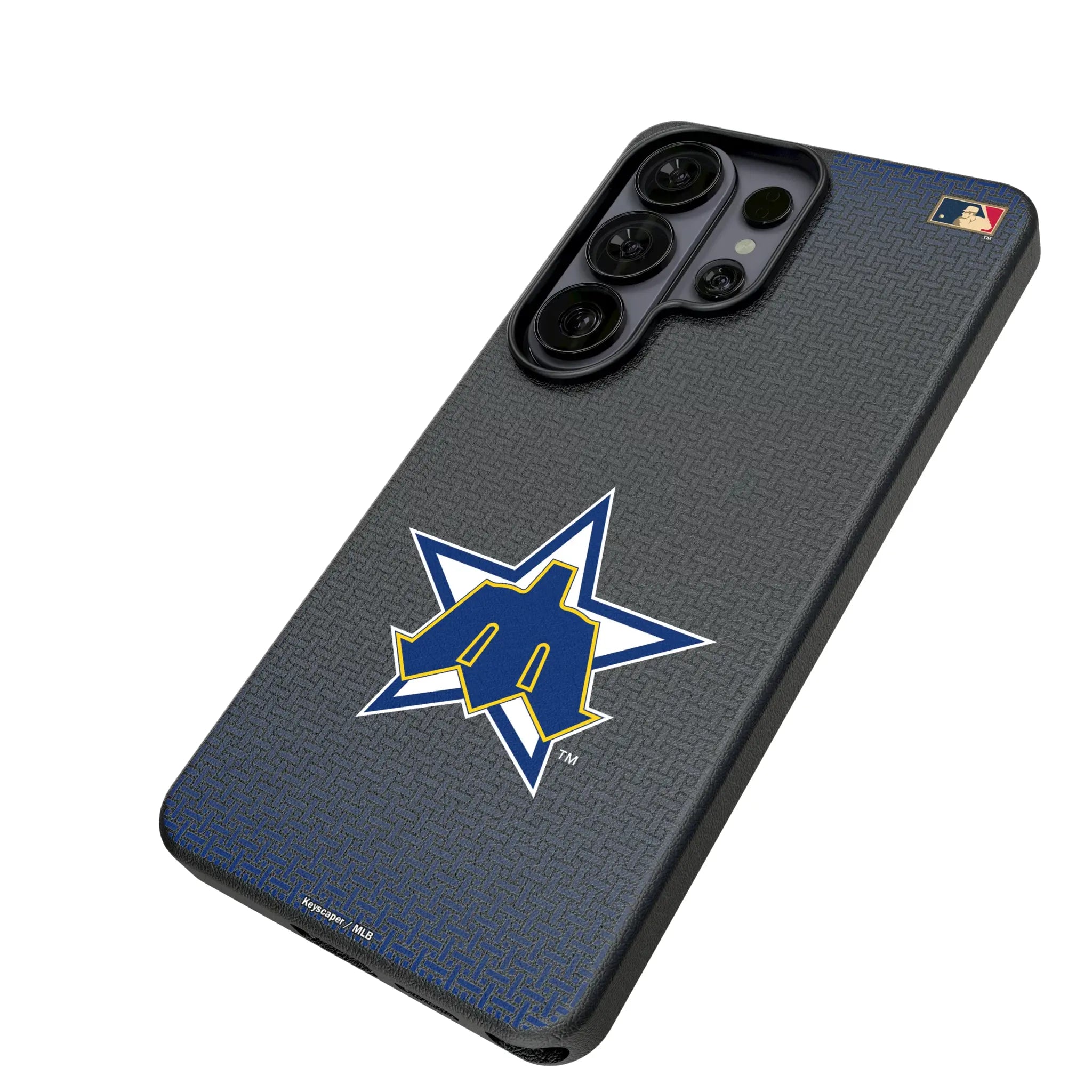 Seattle Mariners 1981-1986 - Cooperstown Collection Linen Galaxy MagSafe Compatible Phone Case for Samsung Galaxy - Isometric View#Device_Galaxy S26 Ultra