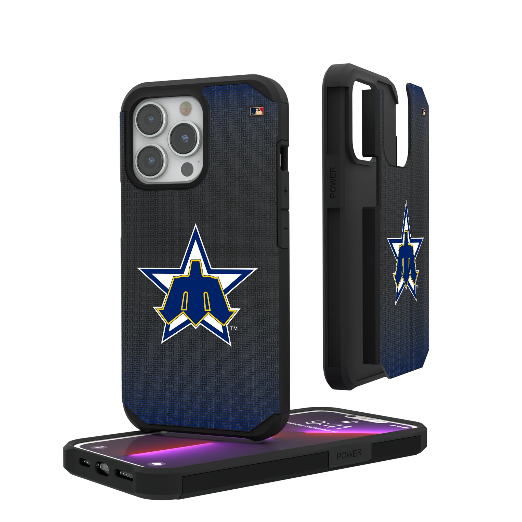 Seattle Mariners 1981-1986 - Cooperstown Collection Linen iPhone Rugged Phone Case for Apple iPhone#Device_iPhone 13 Pro