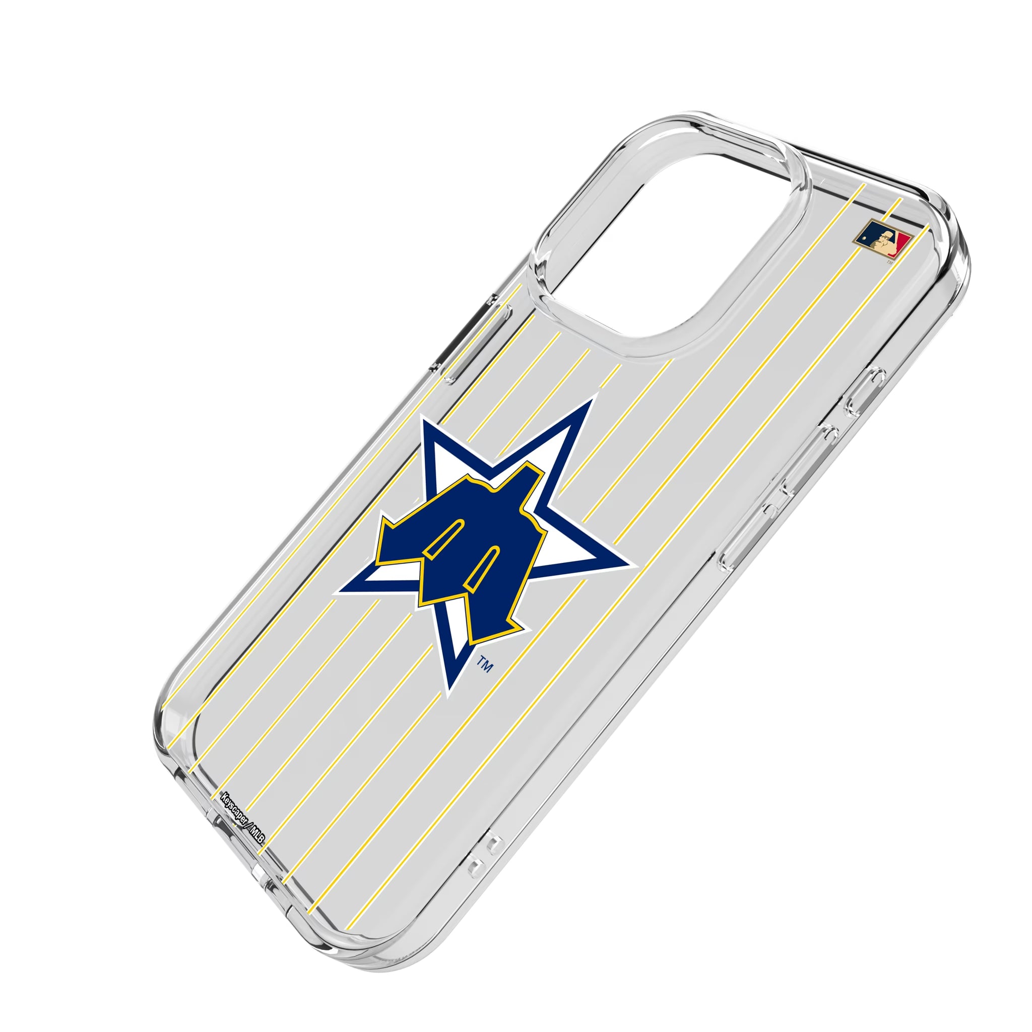 Seattle Mariners 1981-1986 - Cooperstown Collection Pinstripe iPhone Clear Phone Case for Apple iPhone - Isometric View