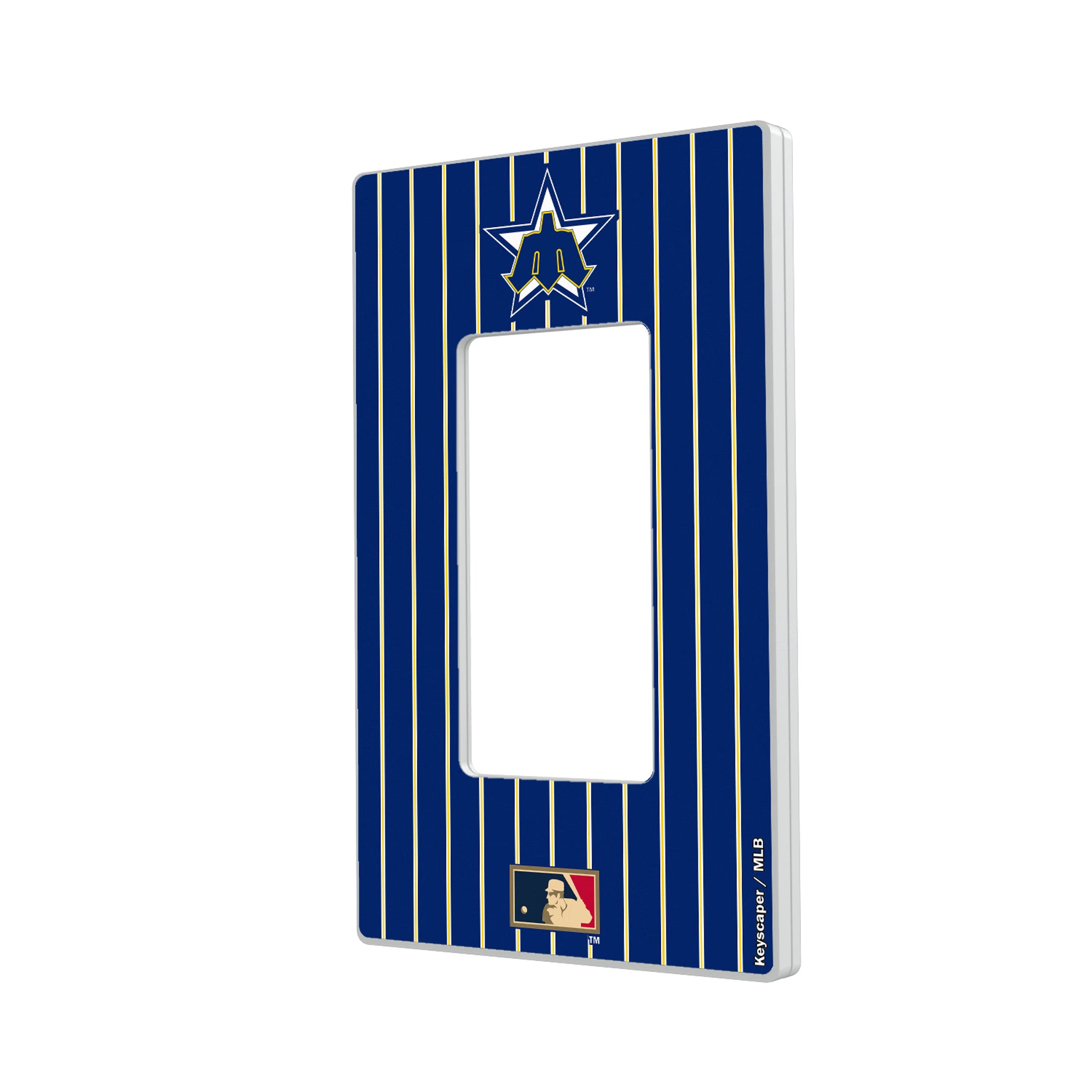 Seattle Mariners 1981-1986 - Cooperstown Collection Pinstripe Hidden-Screw Light Switch Plate#Style_Single Rocker